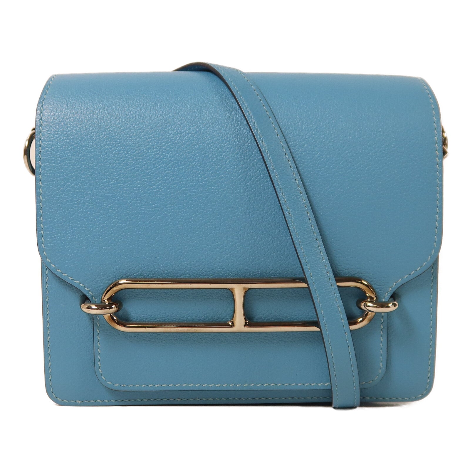 HERMES Evercolor皮革Roulis Mini銀扣肩背袋
