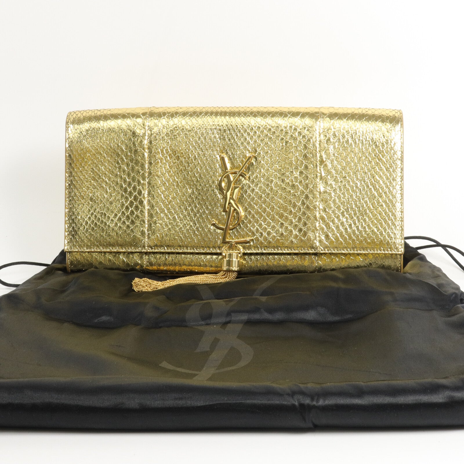 SAINT LAURENT 壓花皮革Clutch手拿包