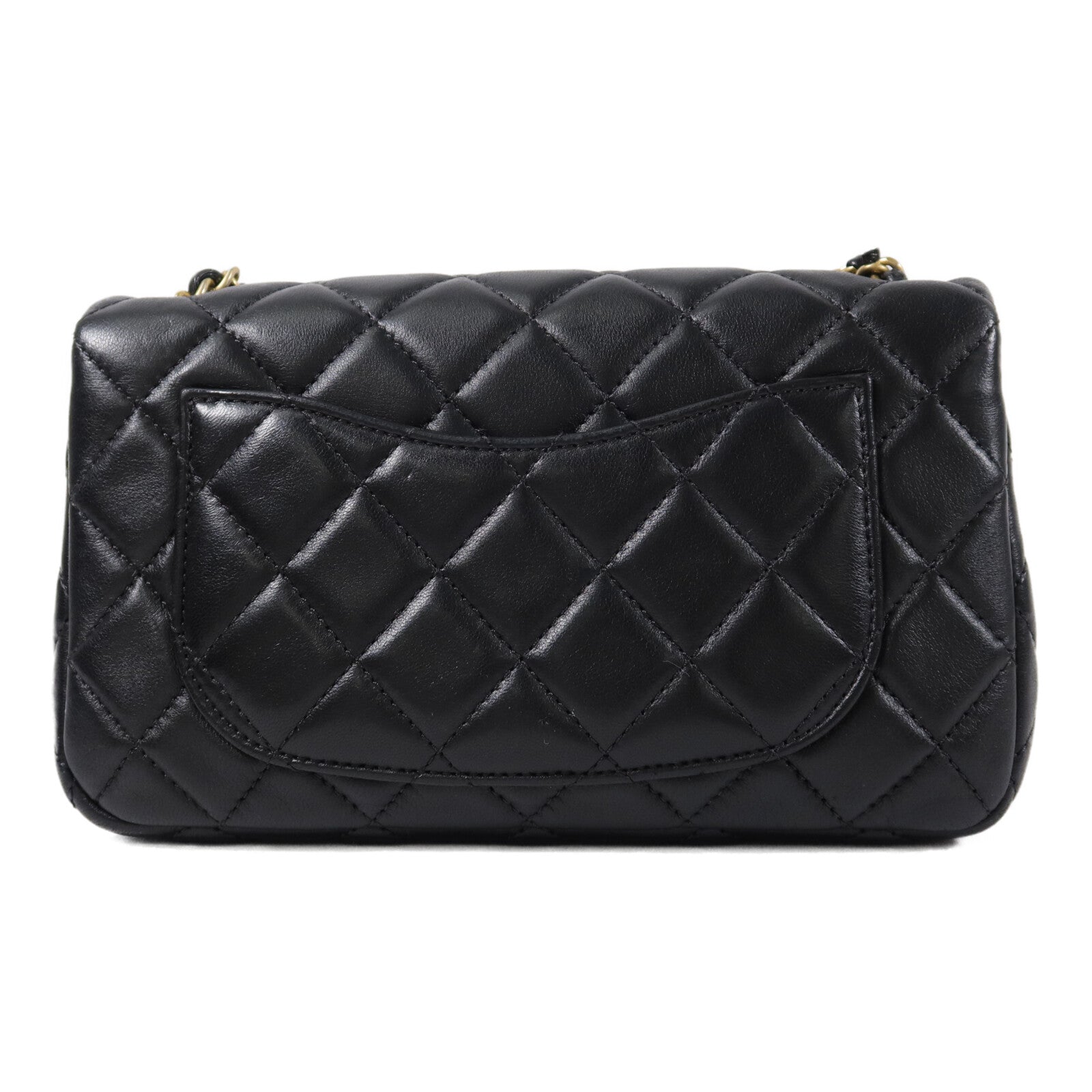 CHANEL 羊皮皮革Mini Classic 20 Gold Ball鏈帶肩背袋