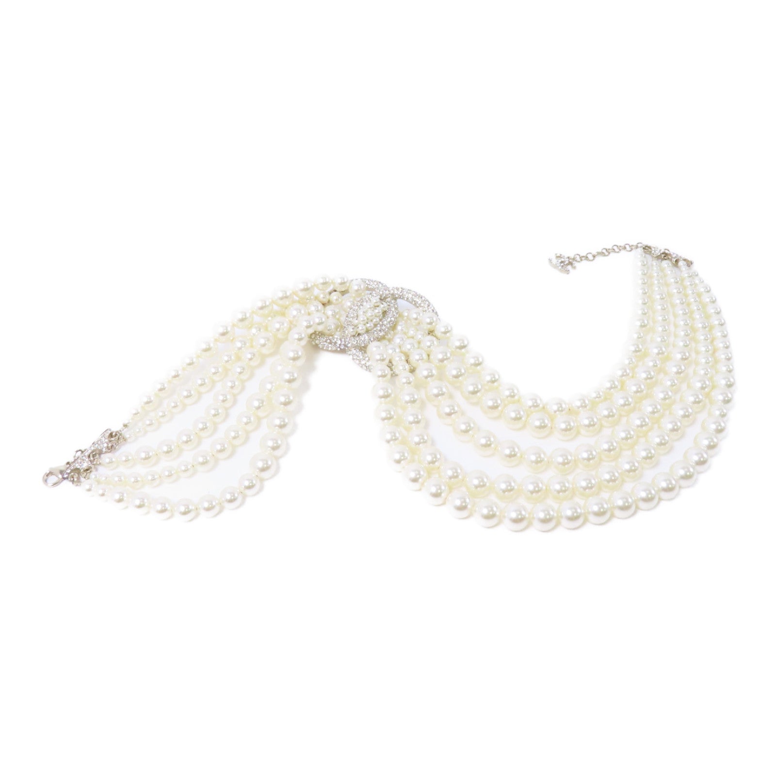CHANEL 金屬Necklace項鍊白色