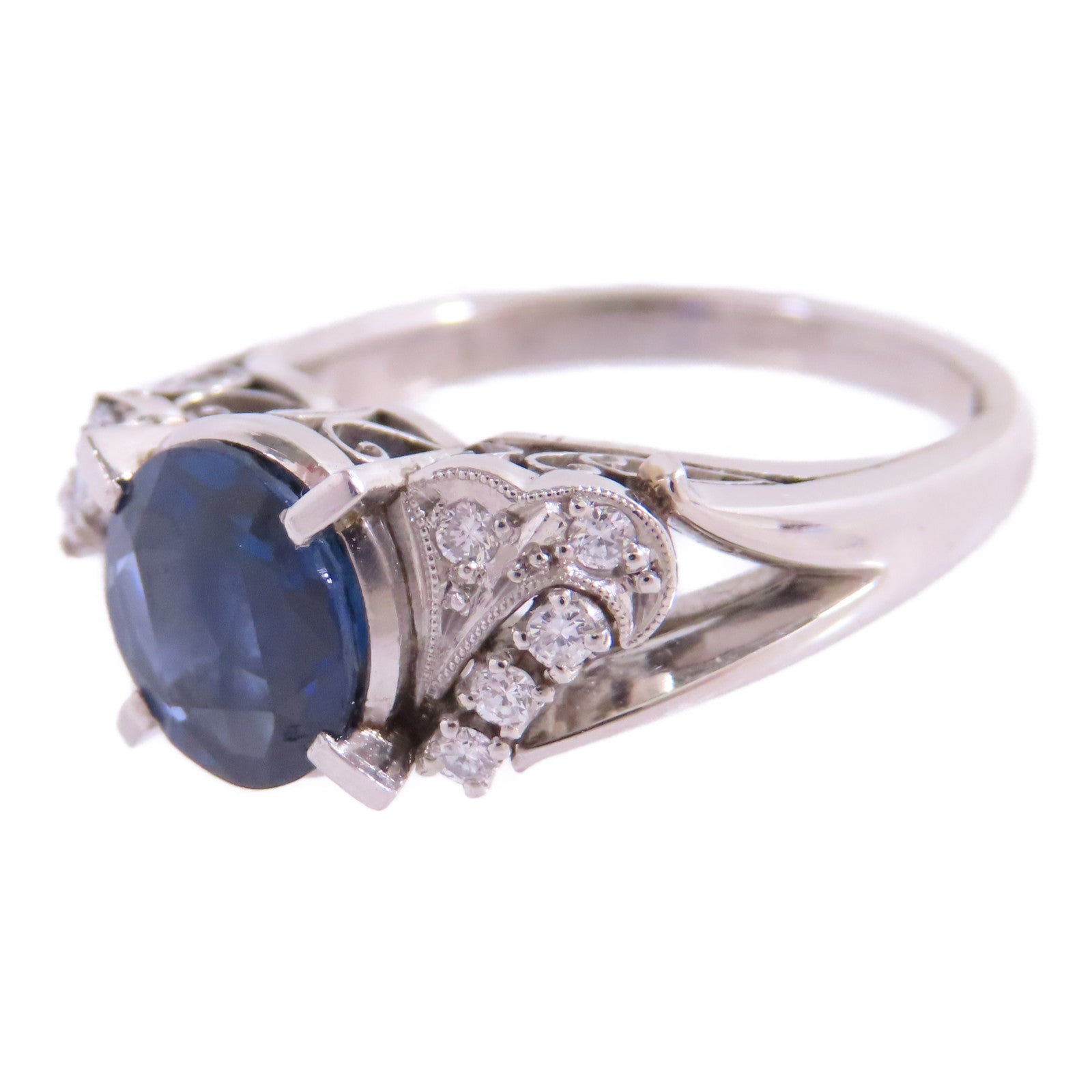 JEWELRY PM(PT)900鉑金/藍寶石/鑽石Sapphira Diamond Ring戒指US#5