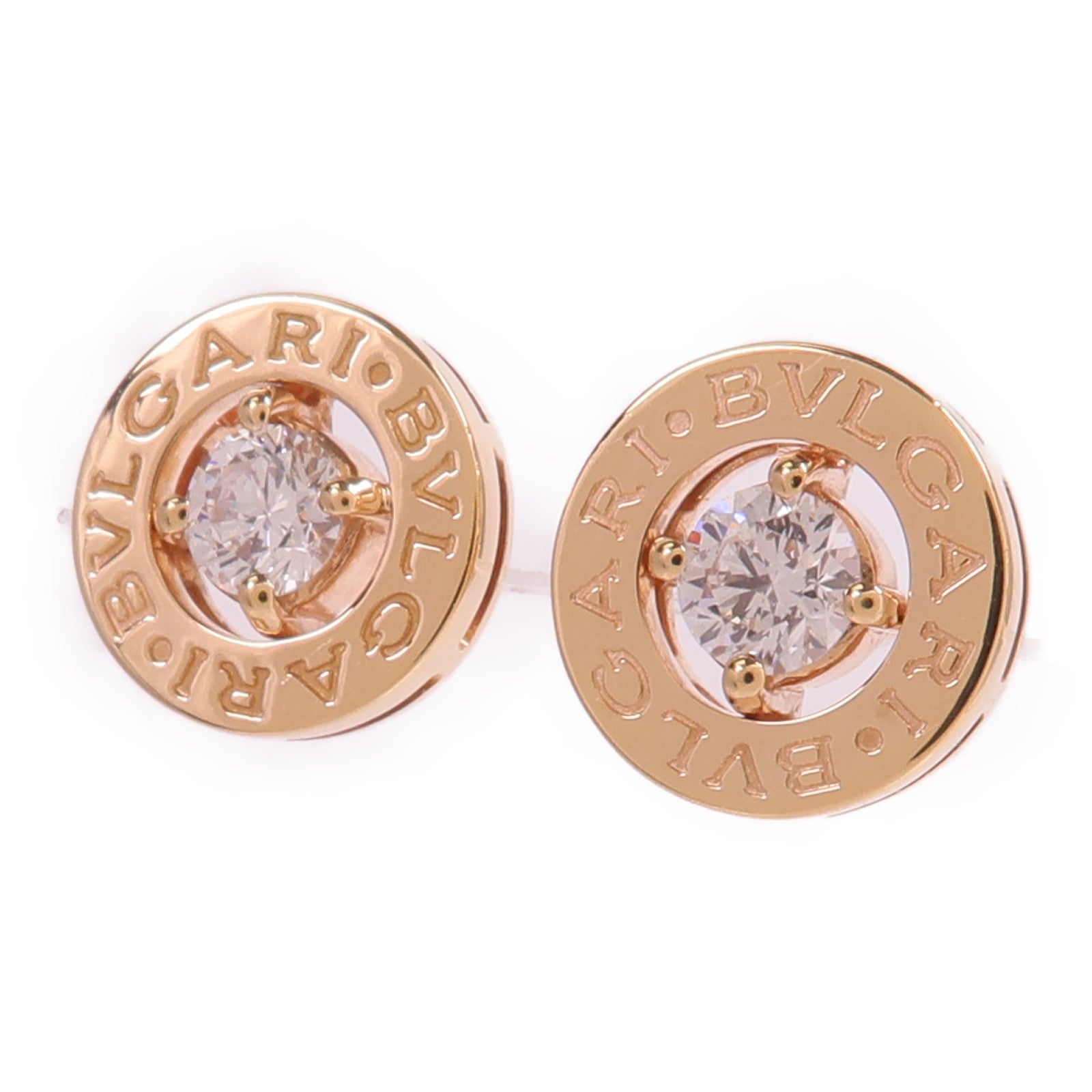 BVLGARI 18K玫瑰金Diamond Earring鑽石耳環