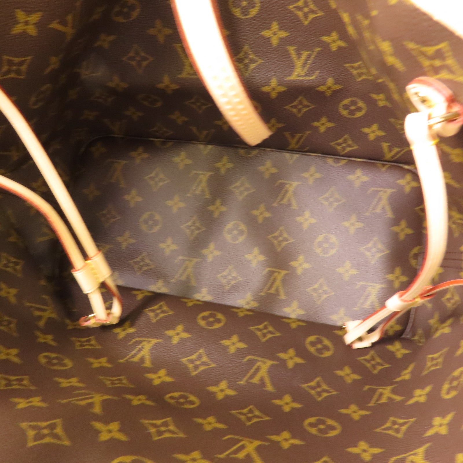 LOUIS VUITTON Monogram Neverfull Bandouliere Inside Out MM金扣手挽肩背兩用袋