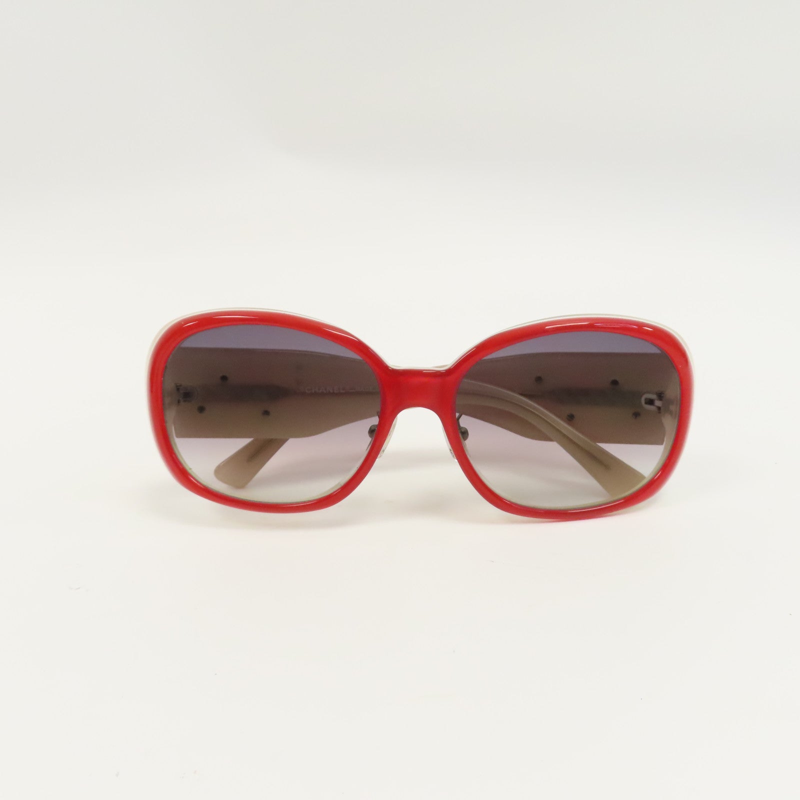 CHANEL PVC Sunglasses太陽眼鏡紅色/米白色