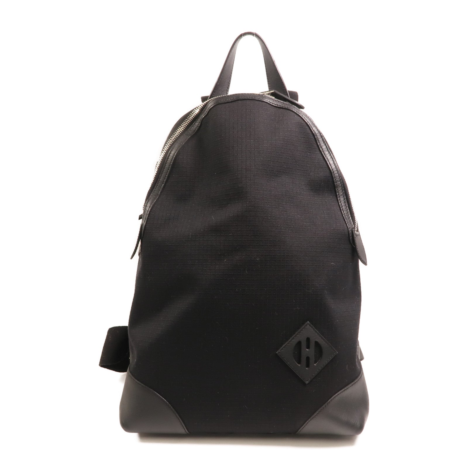 HERMES 帆布/Swift皮革Allback backpack銀扣背包