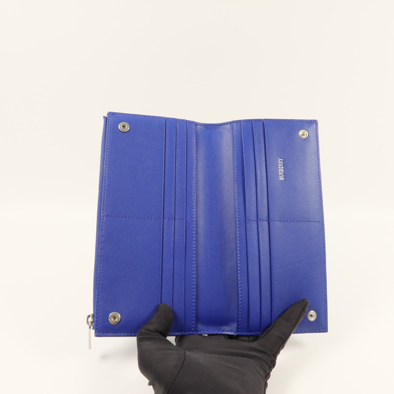 BURBERRY 棉質/聚氨酯/羊皮皮革Bifold Wallet長錢包