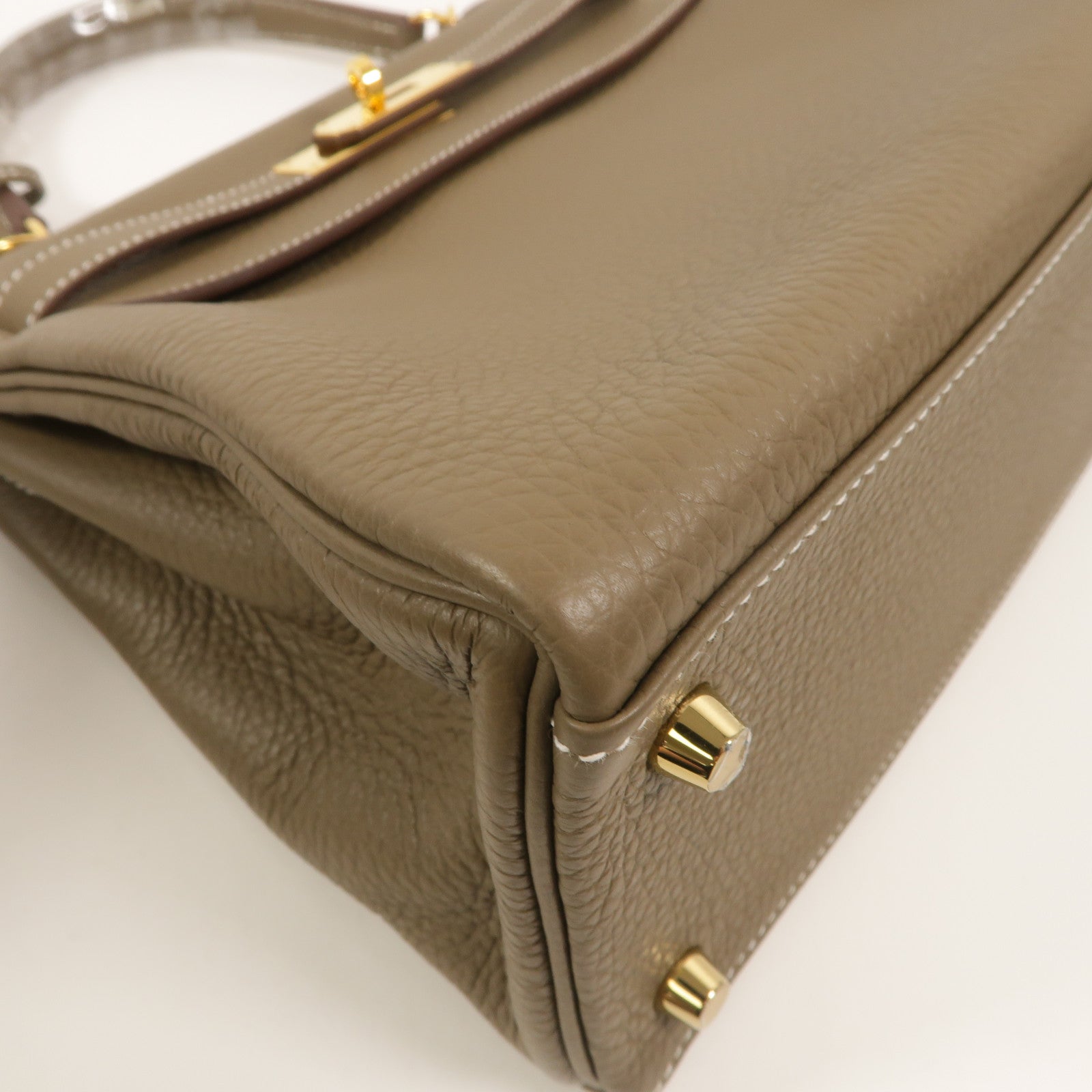 HERMES Togo皮革Kelly 28手挽肩背兩用袋Etoupe