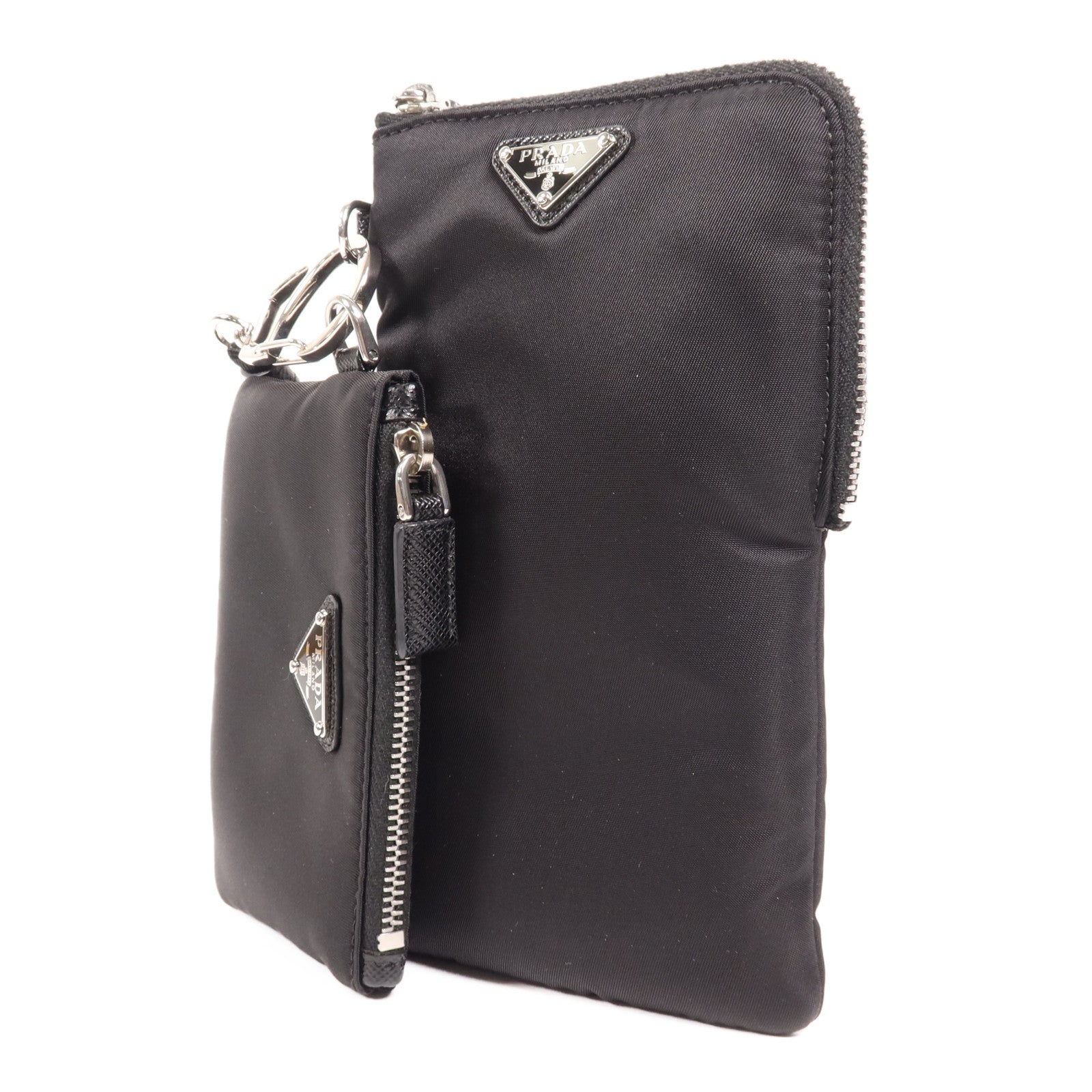 PRADA 尼龍SmartPhone Case銀扣肩背袋