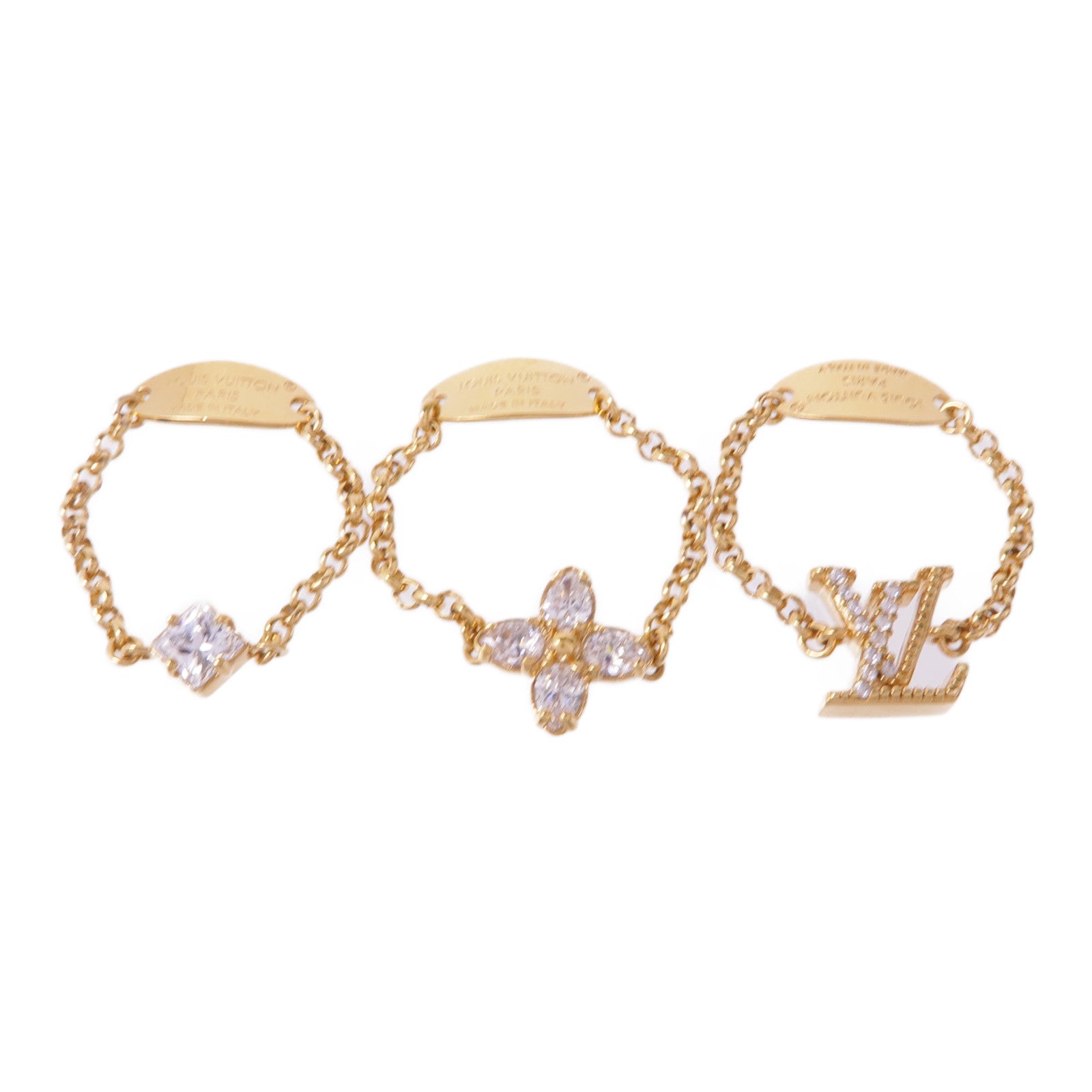 LOUIS VUITTON 金屬Lady LV Ring Set戒指US#7.75