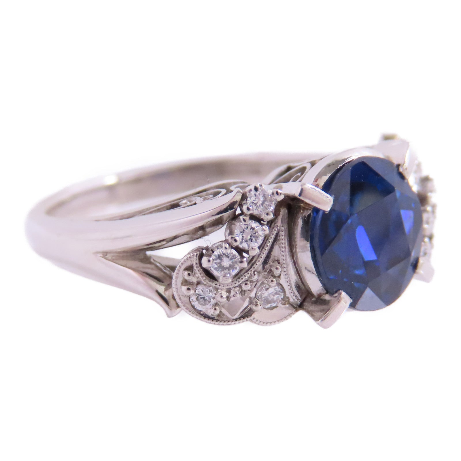 JEWELRY PM(PT)900鉑金/藍寶石/鑽石Sapphira Diamond Ring戒指US#5