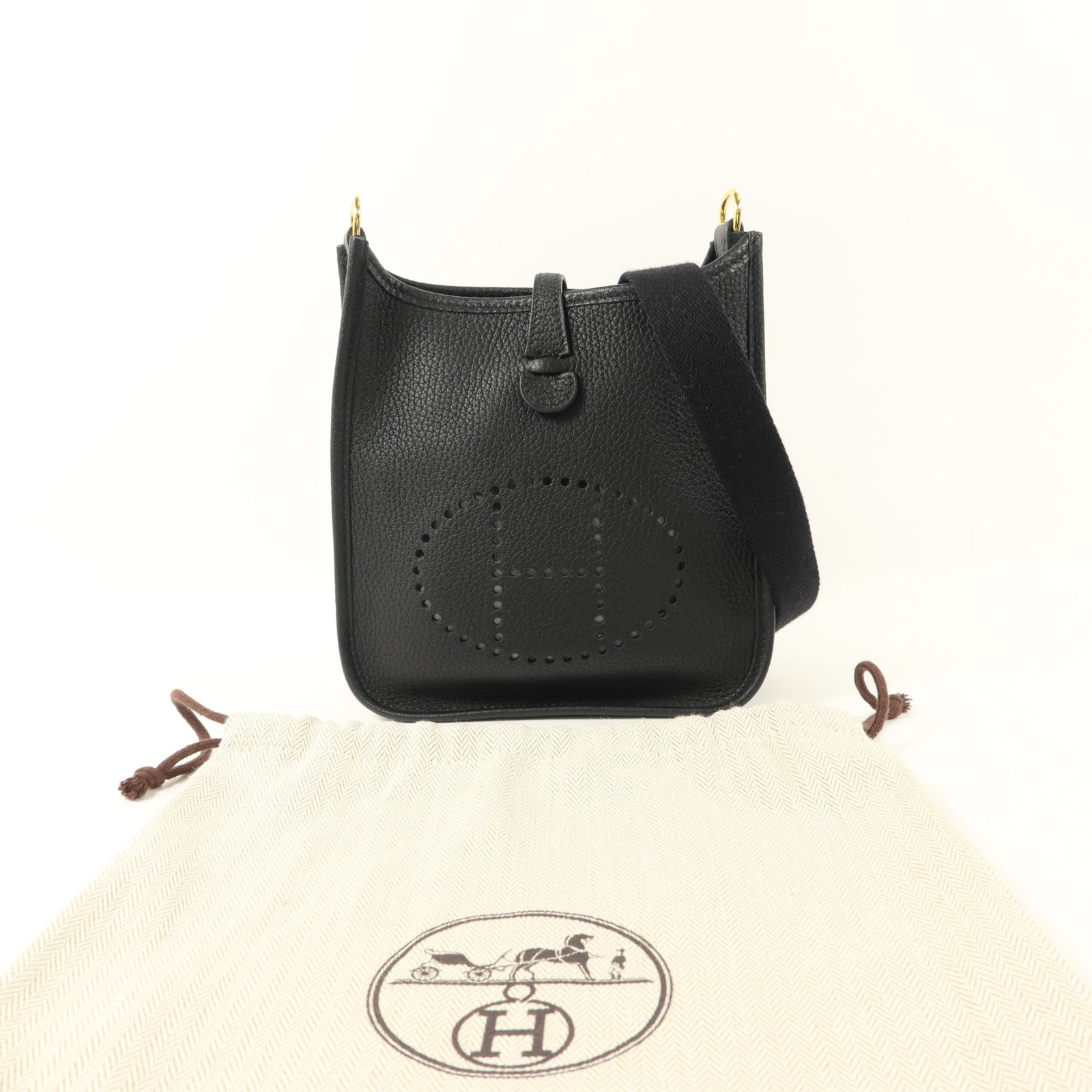 HERMES Clemence皮革Evelyne TPM肩背袋Noir
