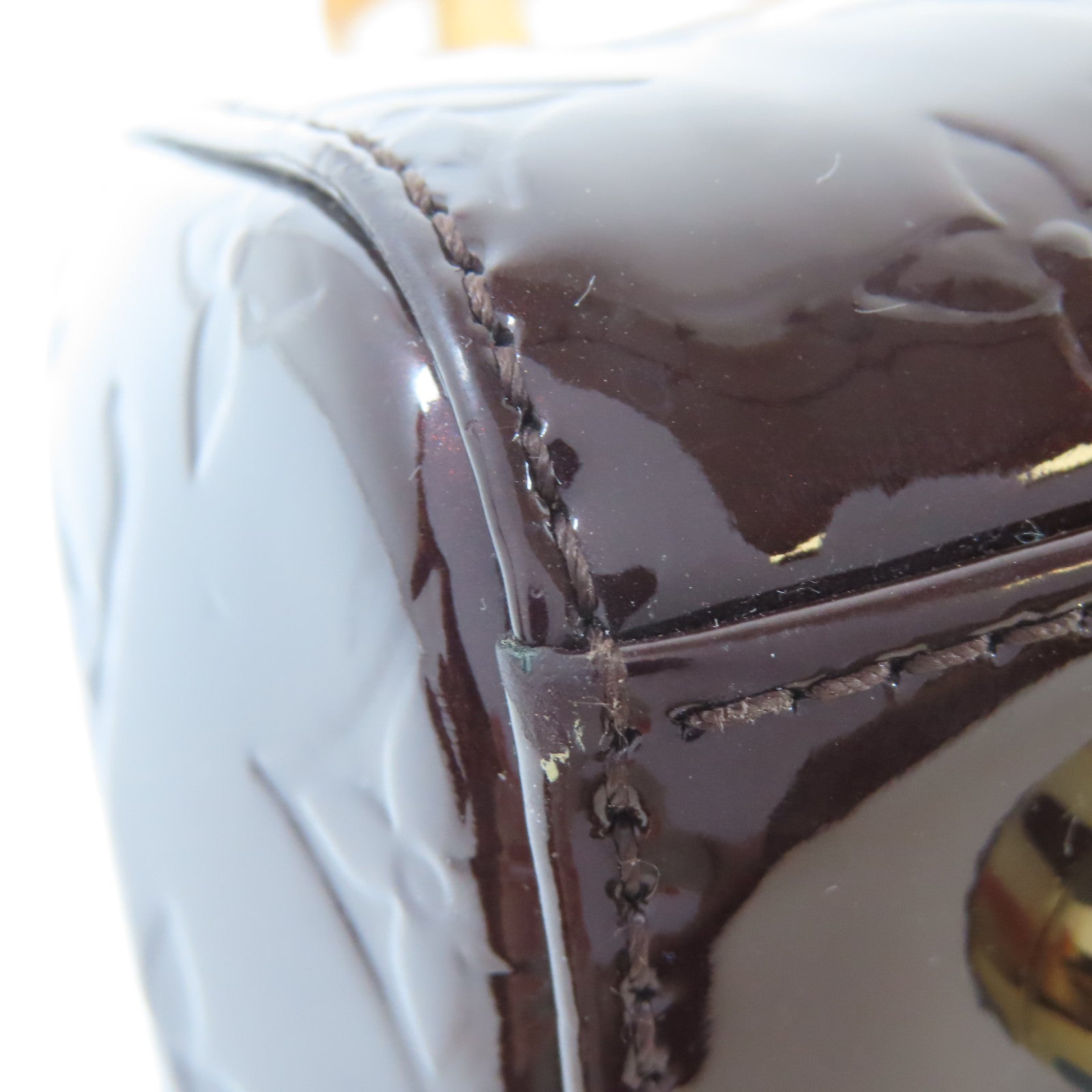 LOUIS VUITTON Monogram Vernis Blair MM金扣手挽肩背兩用袋酒紅色