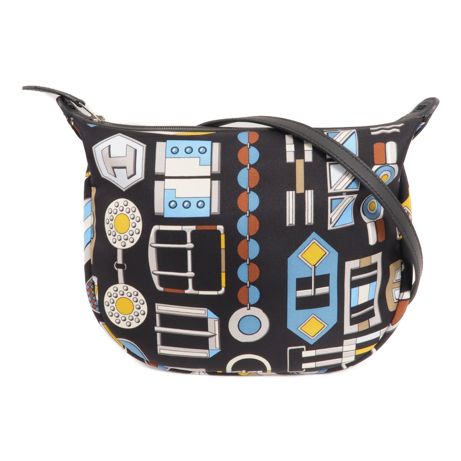 HERMES 絲質Sursoie To Go Pouch肩背袋Black