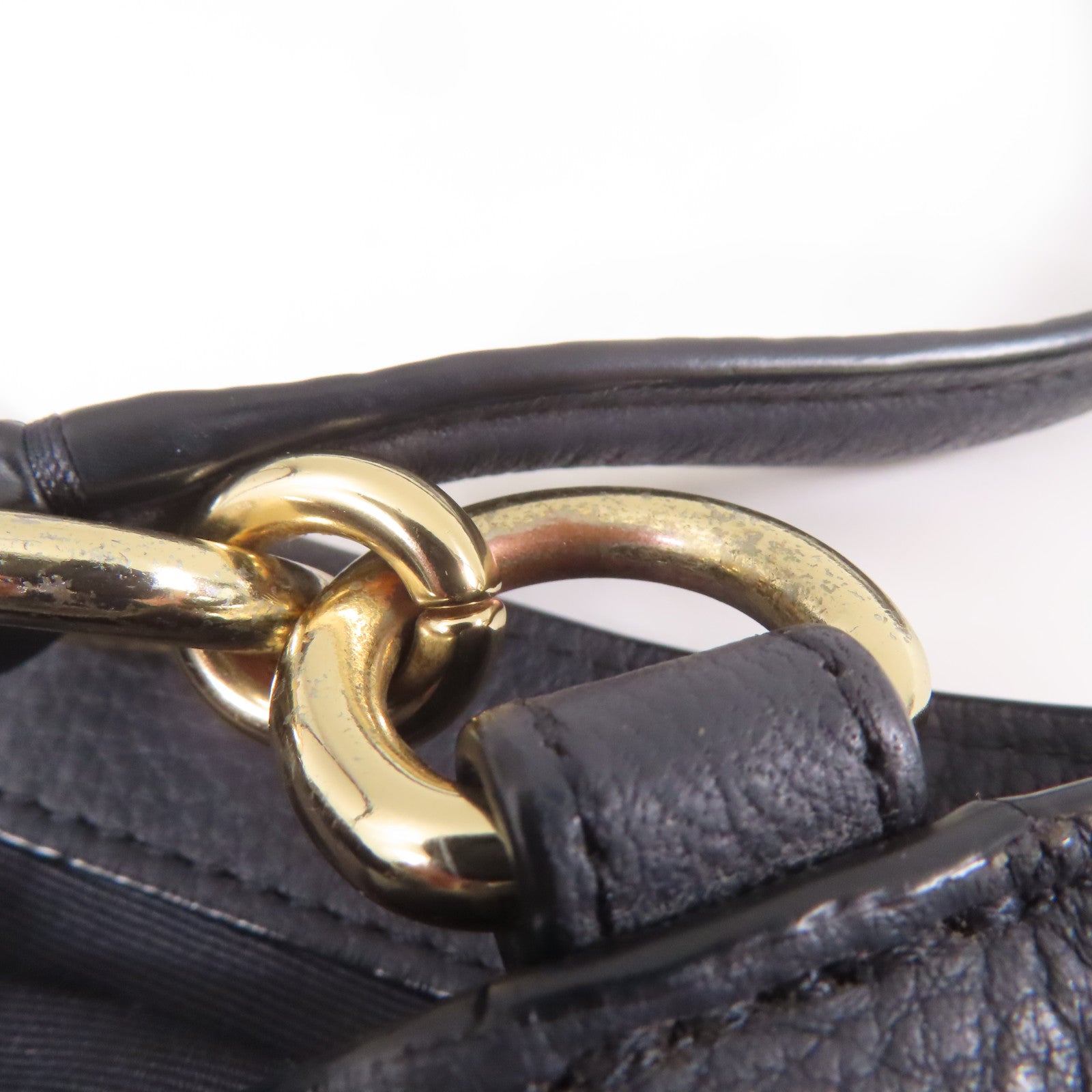 COACH 牛皮皮革Shoulder Bag金扣肩背袋深藍色