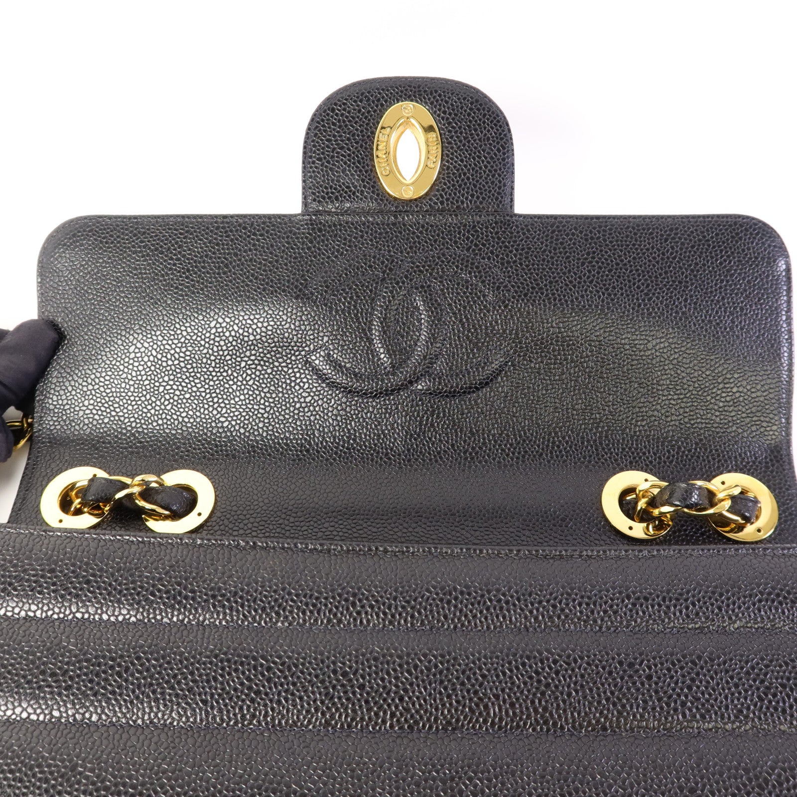 CHANEL 牛皮皮革Vintage Chain Shoulder金扣肩背袋