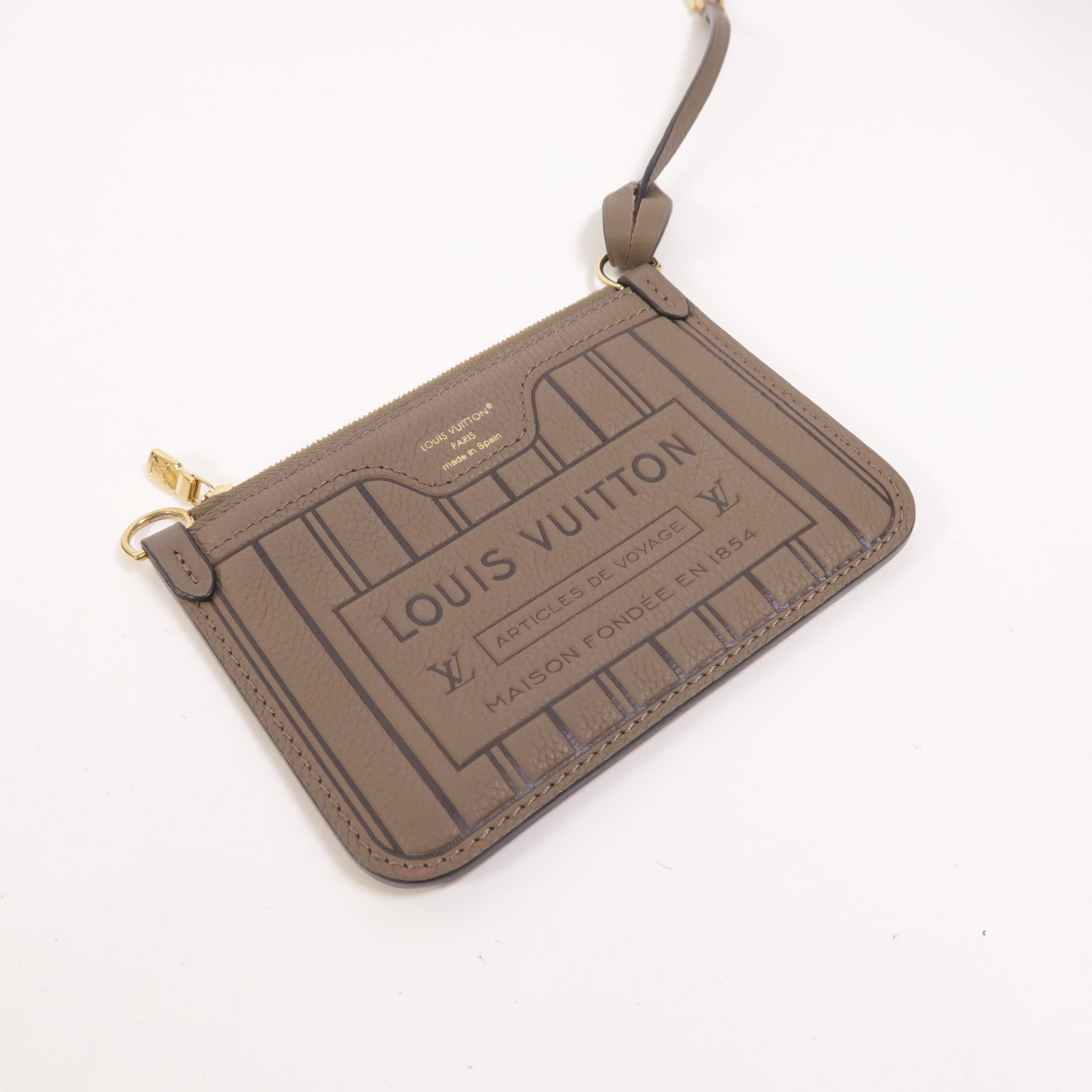 LOUIS VUITTON Monogram/牛皮皮革Neverfull Bandouliere Inside Out BB金扣手挽肩背兩用袋