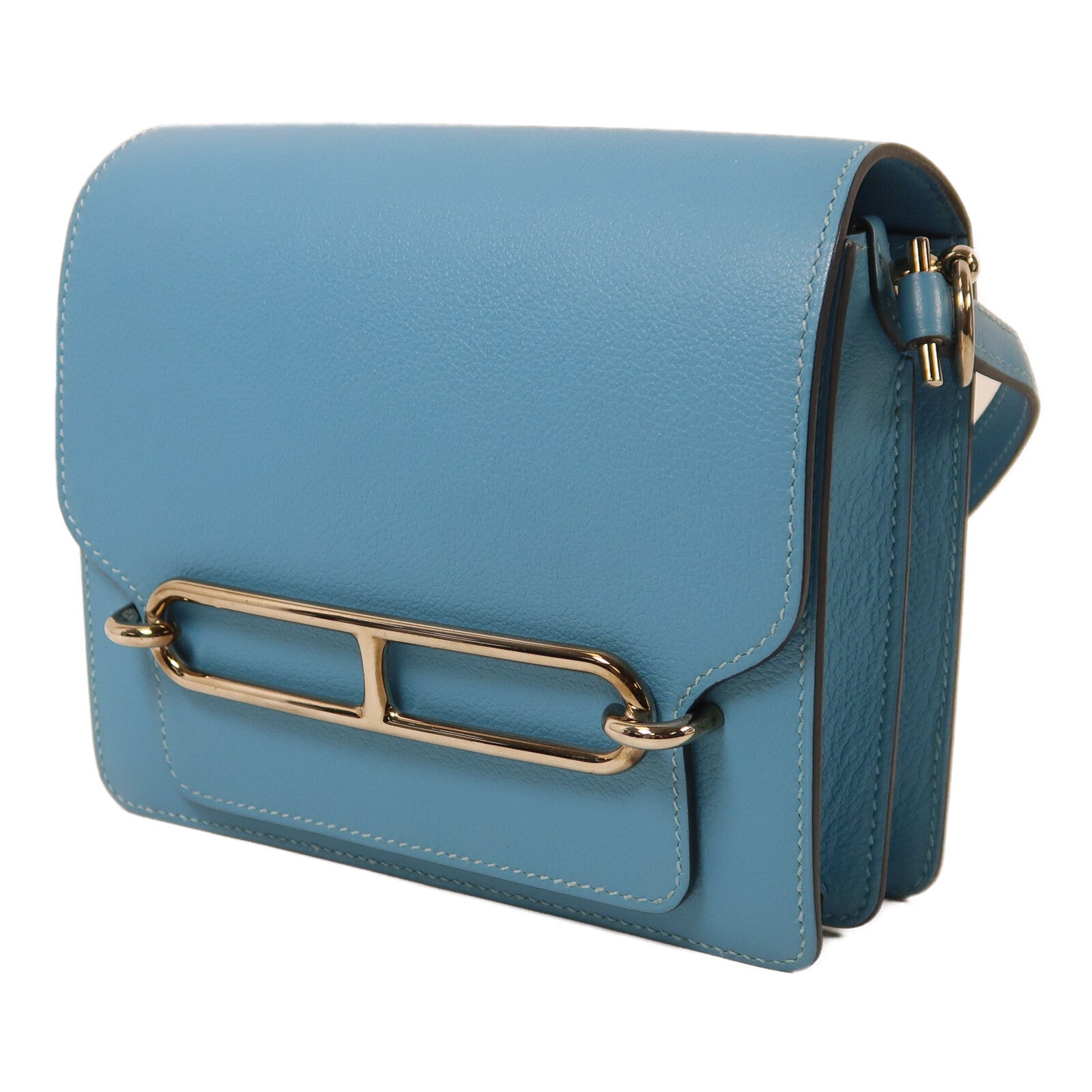 HERMES Evercolor皮革Roulis Mini銀扣肩背袋