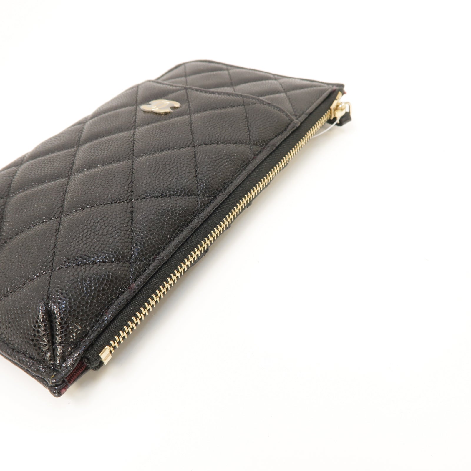 CHANEL 【激減優惠】菱格Caviar皮革Clutch Bag金扣手拿包黑色