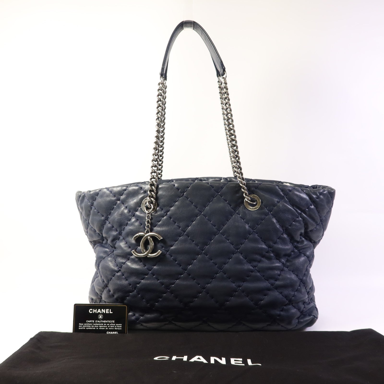 CHANEL 牛皮皮革Tote Bag鏈帶肩背袋
