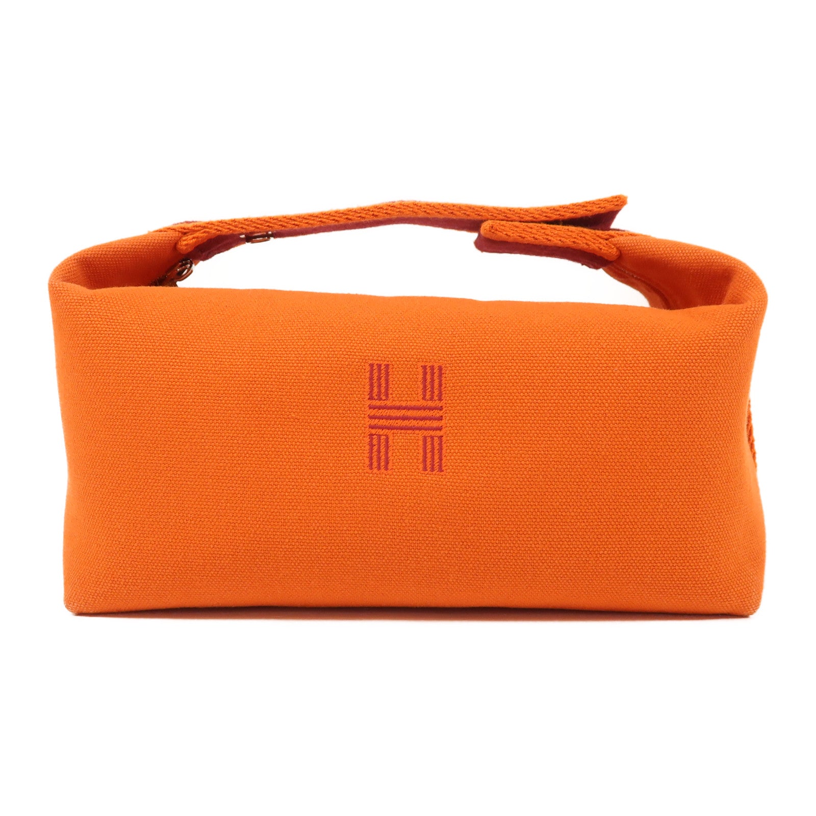 HERMES 帆布Bride A Brac銀扣手挽袋