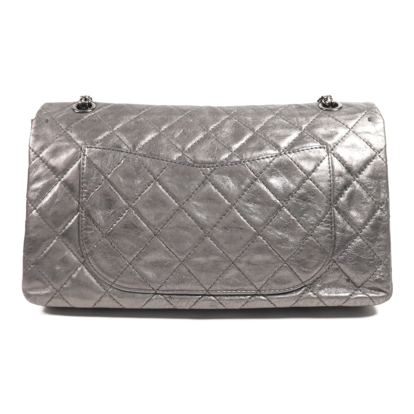 CHANEL 牛皮皮革Chanel 2.55銀扣鏈帶肩背袋