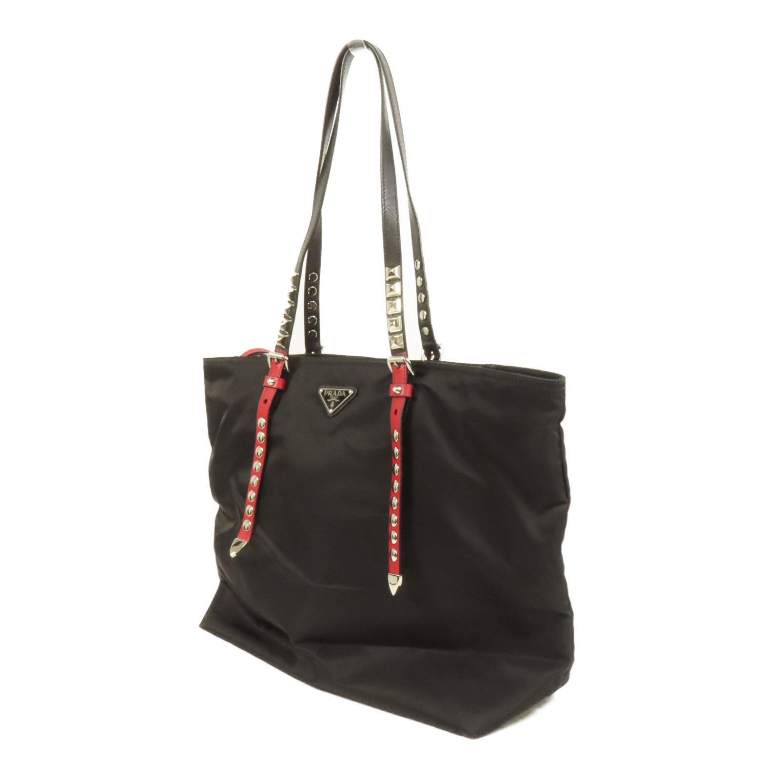 PRADA 尼龍Tote銀扣手挽肩背兩用袋