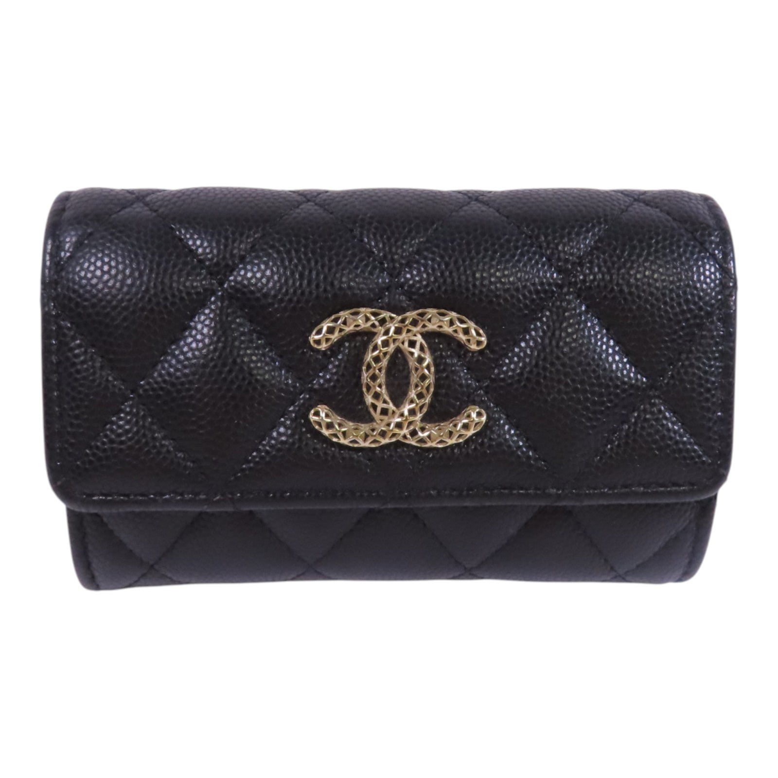 CHANEL 牛皮皮革Card Case金扣卡套