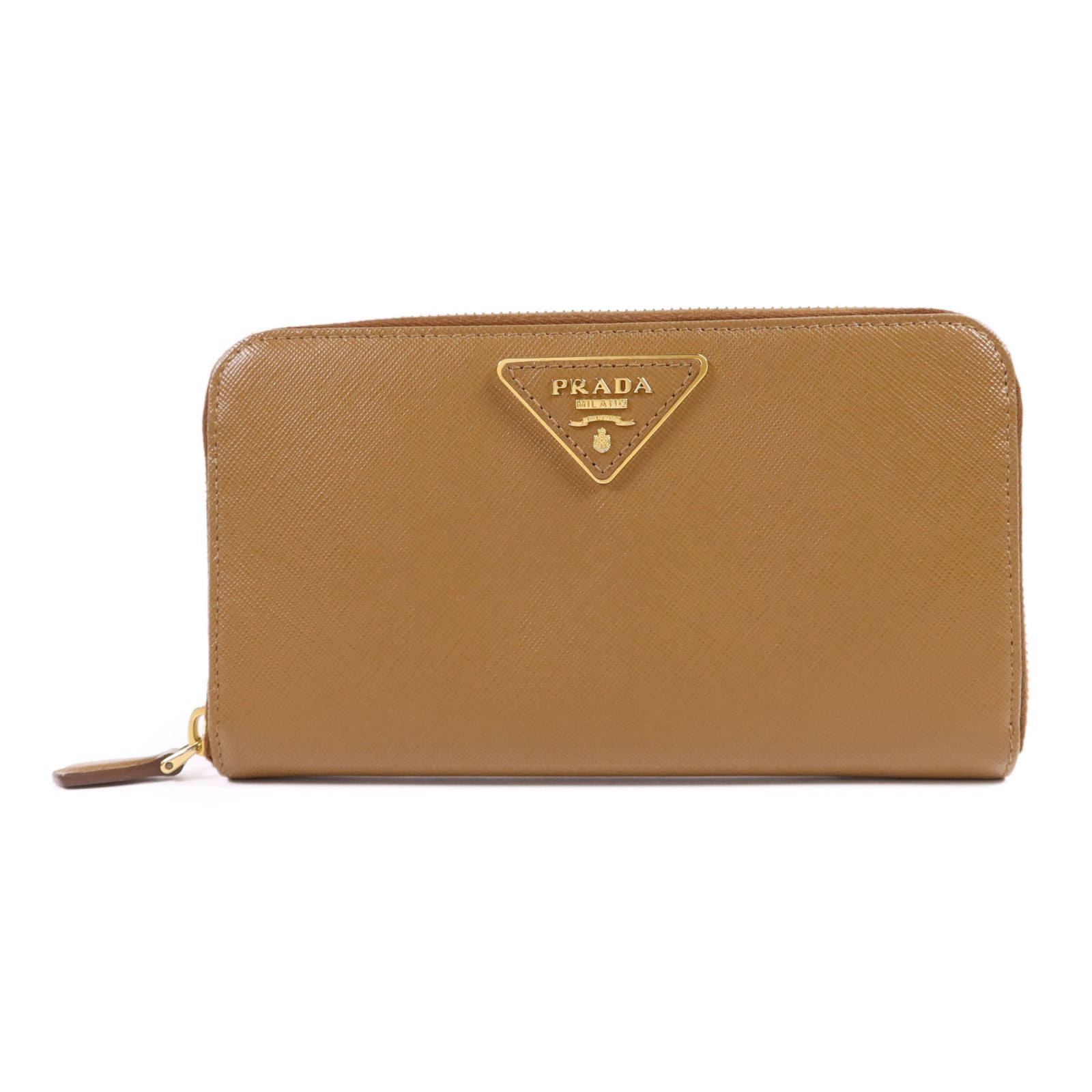 PRADA Saffiano皮革Long Round Wallet金扣長錢包