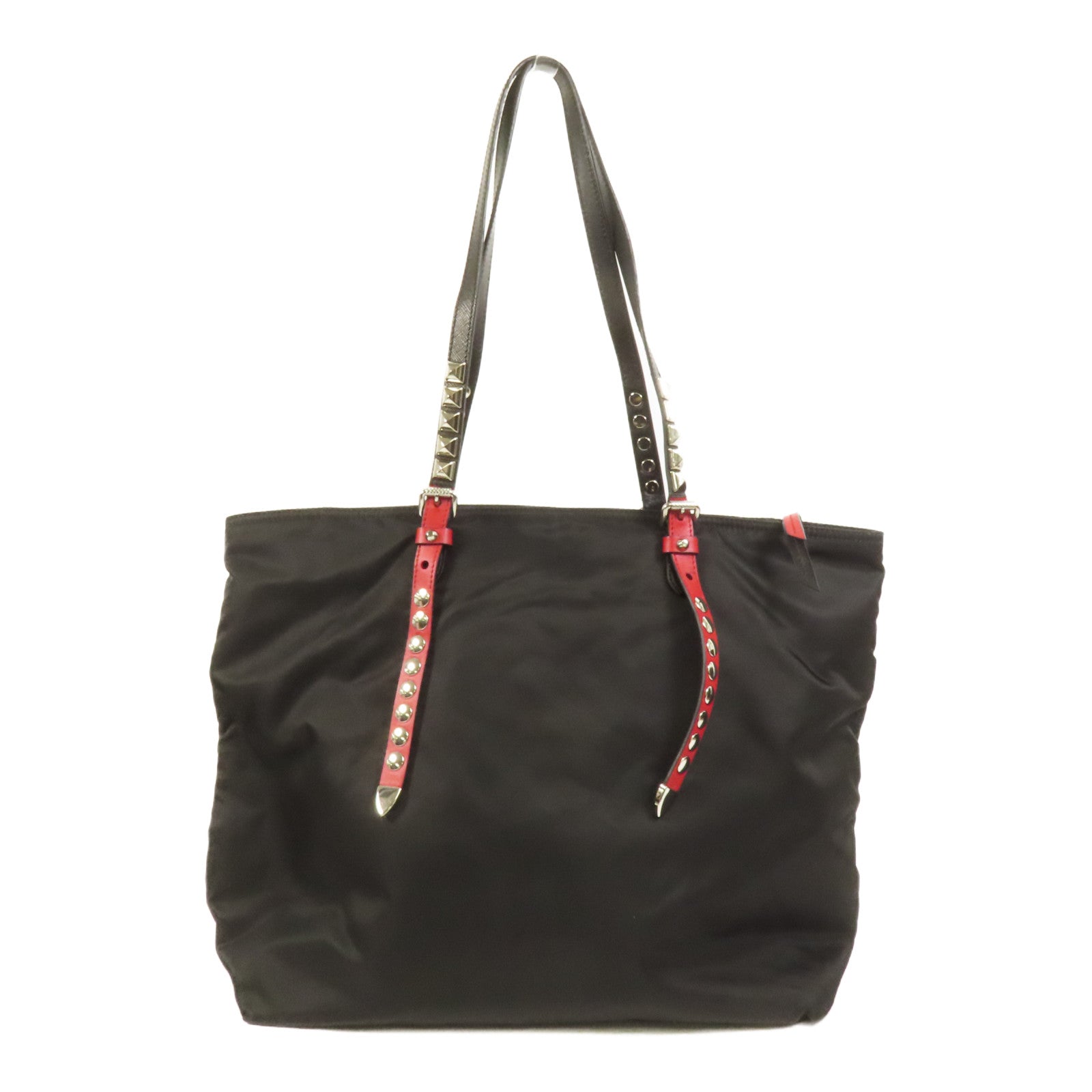 PRADA 尼龍Tote銀扣手挽肩背兩用袋