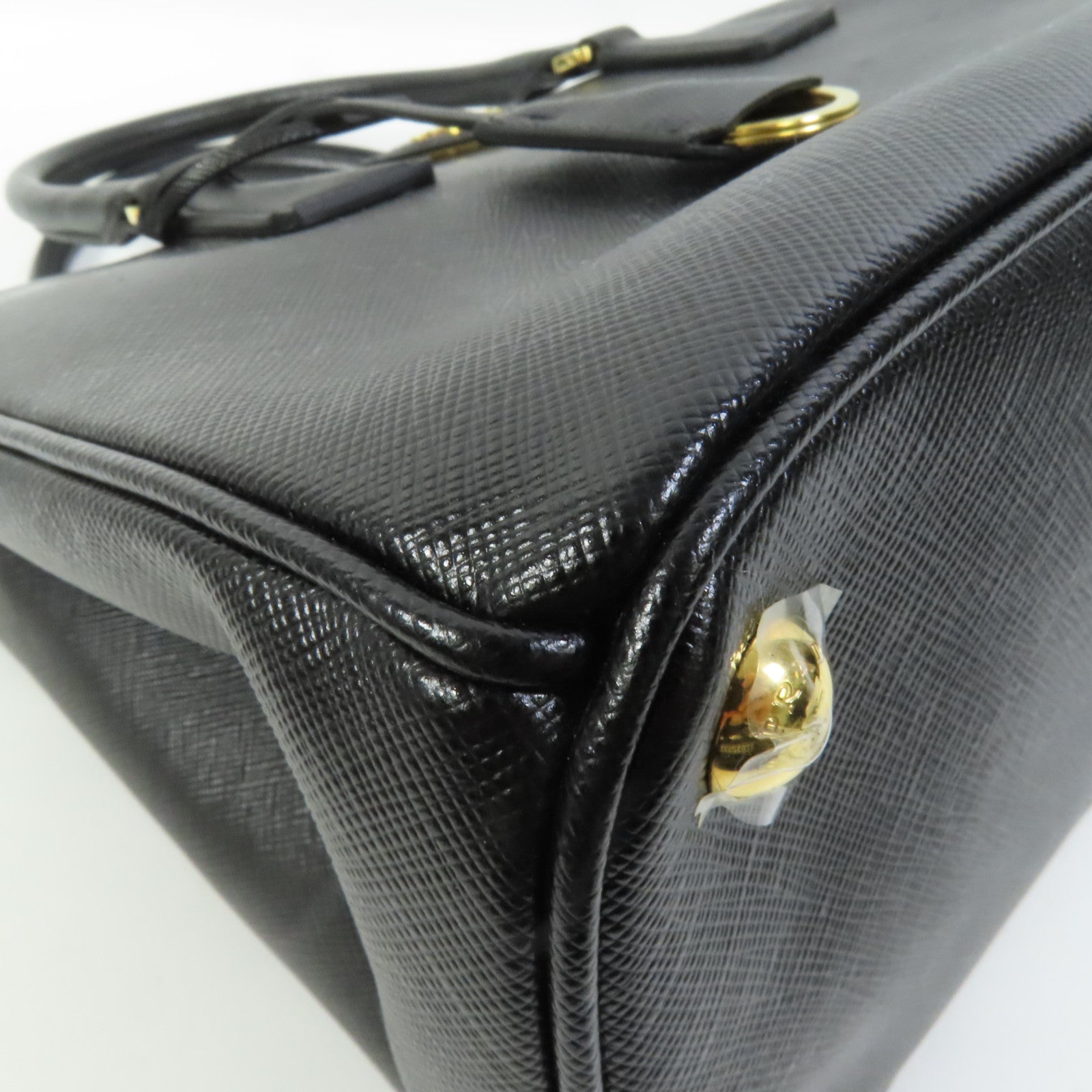 PRADA Saffiano皮革2Way Bag金扣手挽肩背兩用袋