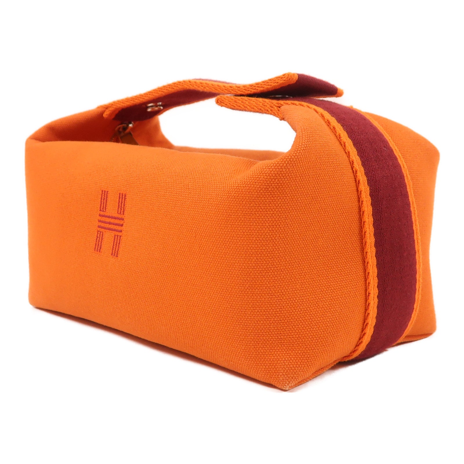 HERMES 帆布Bride A Brac銀扣手挽袋