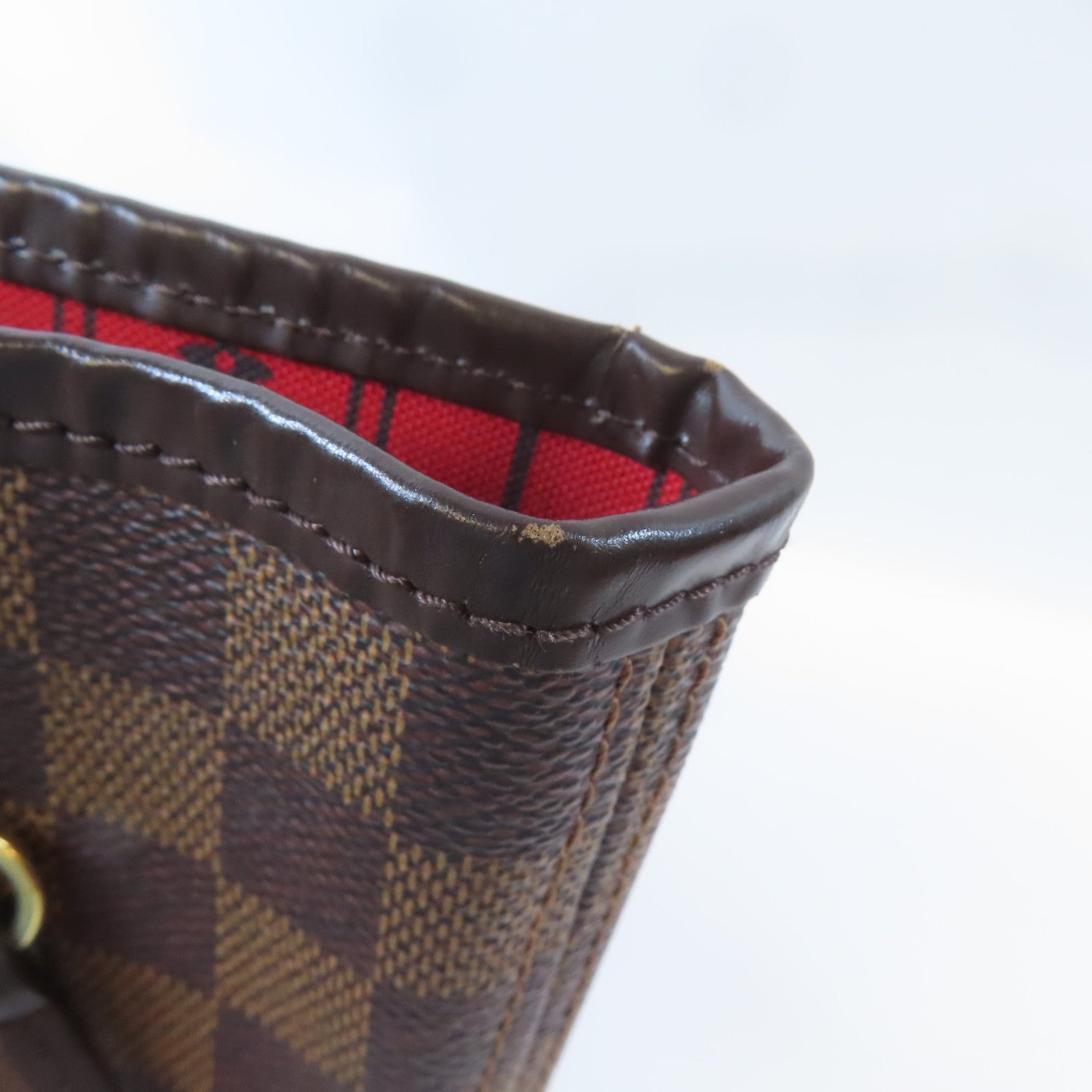 LOUIS VUITTON Damier Neverfull MM金扣手挽袋/肩背袋棕色