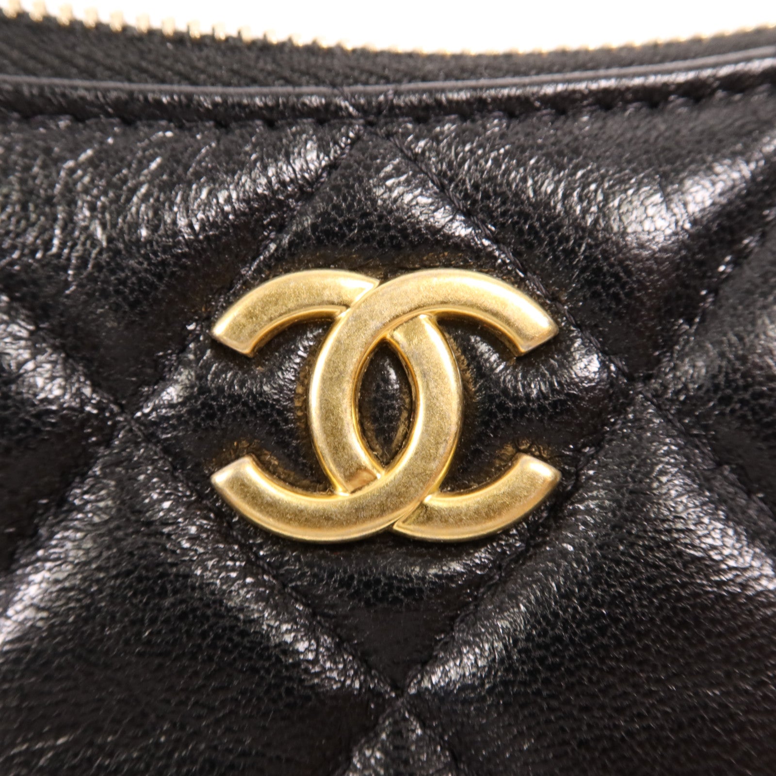 CHANEL 牛皮皮革Chain Shoulder金扣手挽肩背兩用袋