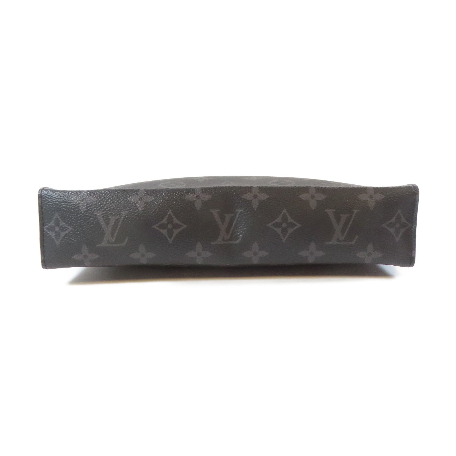 LOUIS VUITTON Monogram Eclipse Pochette Voyage MM銀扣手拿包黑色