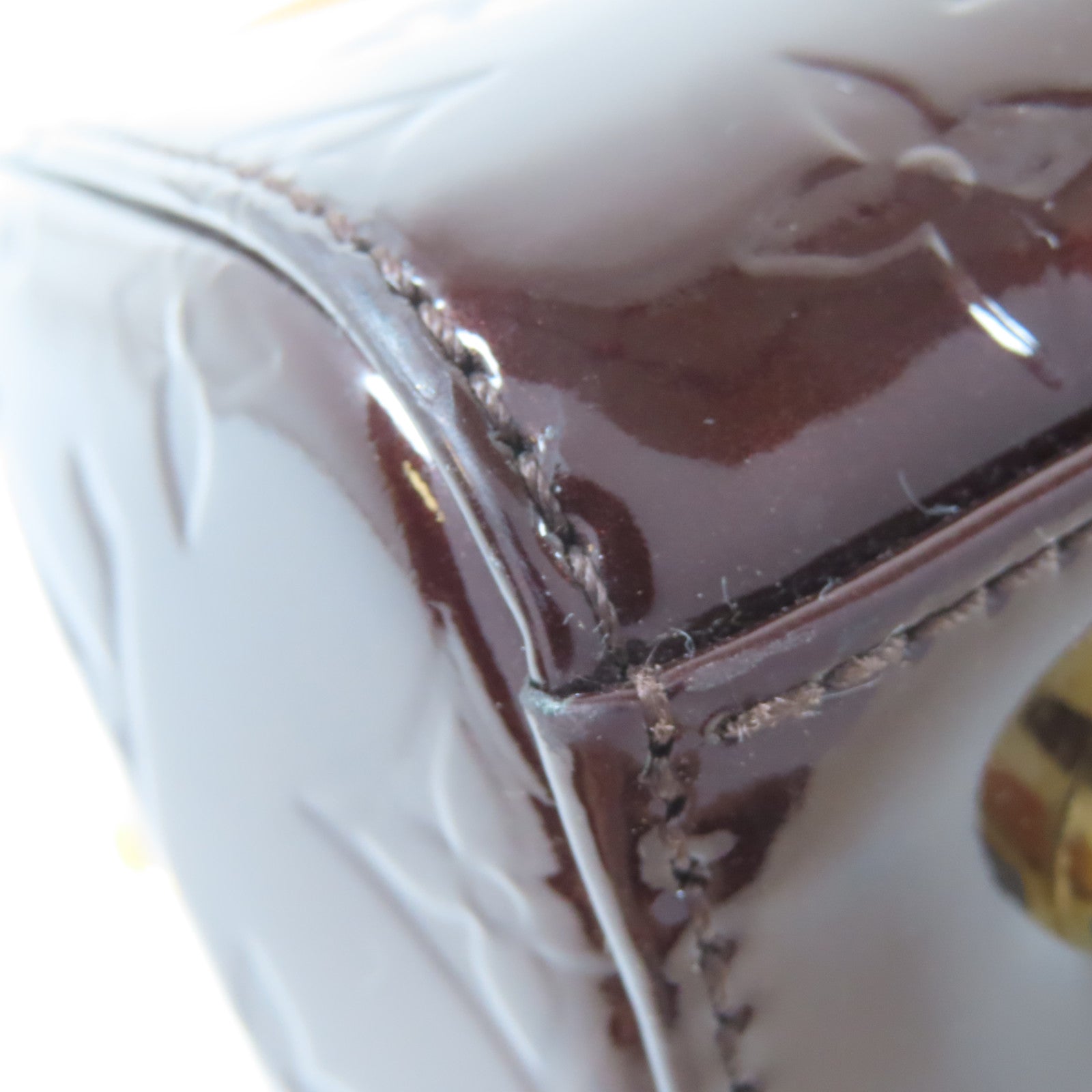 LOUIS VUITTON Monogram Vernis Blair MM金扣手挽肩背兩用袋酒紅色