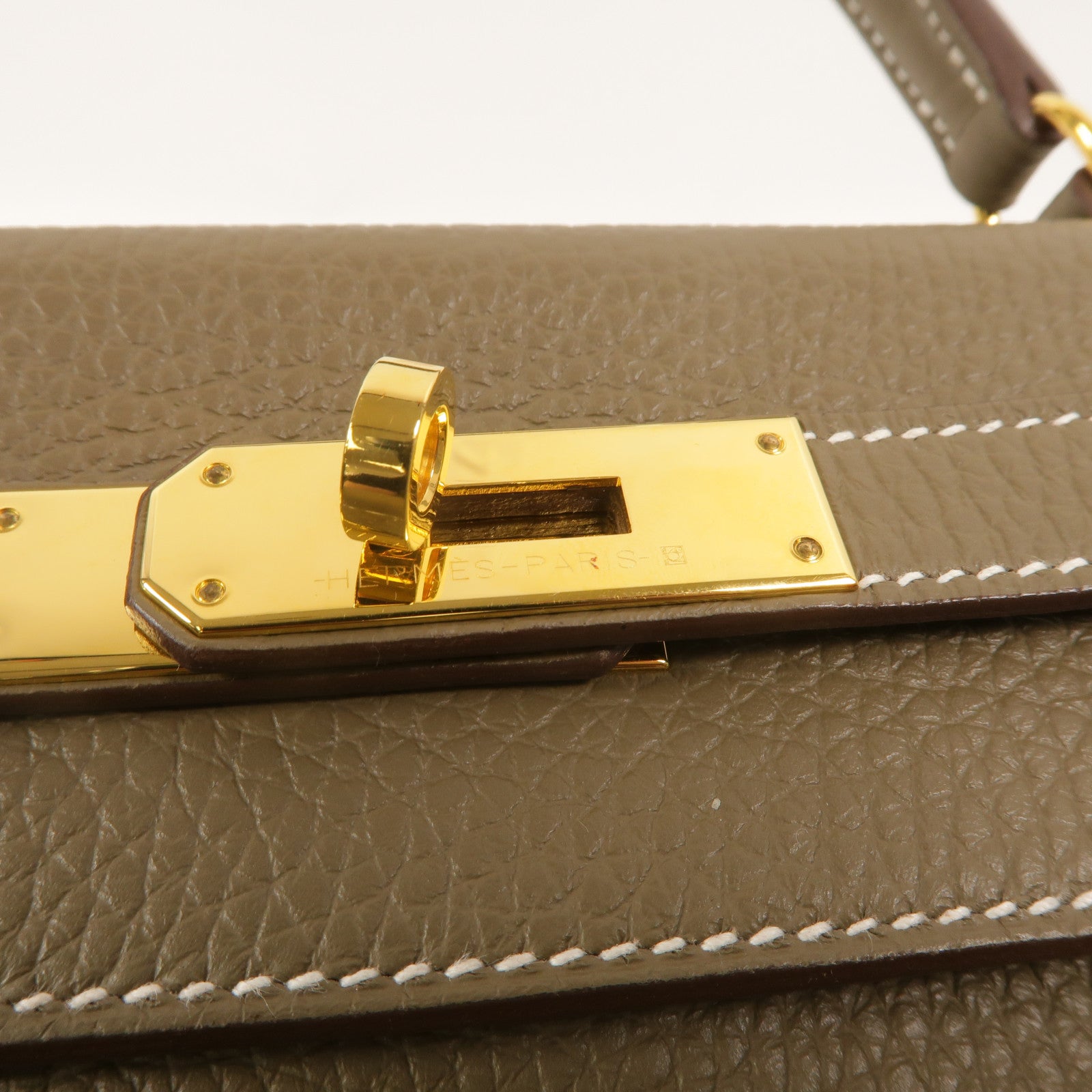 HERMES Togo皮革Kelly 28手挽肩背兩用袋Etoupe