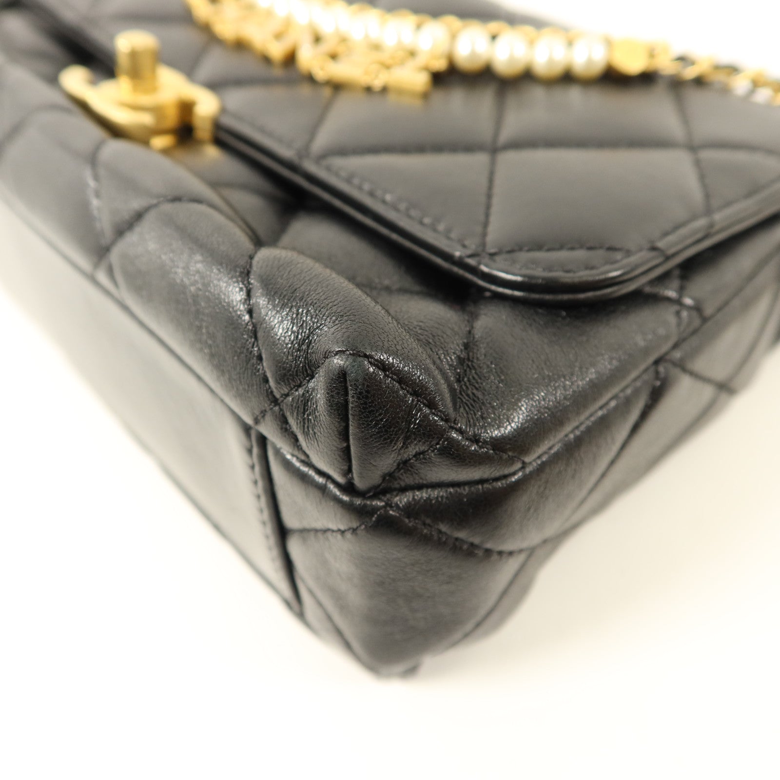 CHANEL 羊皮皮革Chain Shoulder Bag金扣鏈帶肩背袋