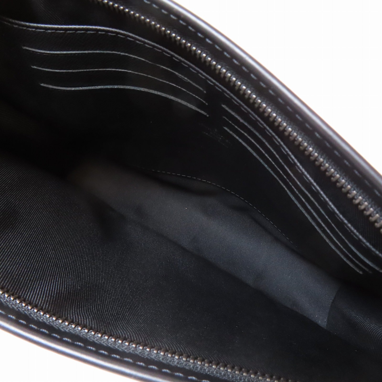 LOUIS VUITTON Monogram Eclipse Pochette Voyage MM銀扣手拿包黑色