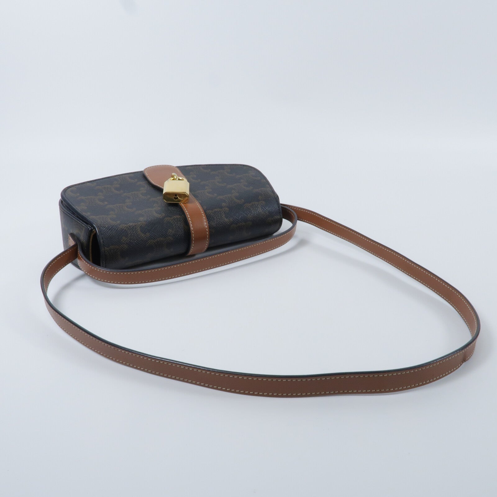 CELINE 塗層帆布Clutch On Strap Tabou手挽肩背兩用袋