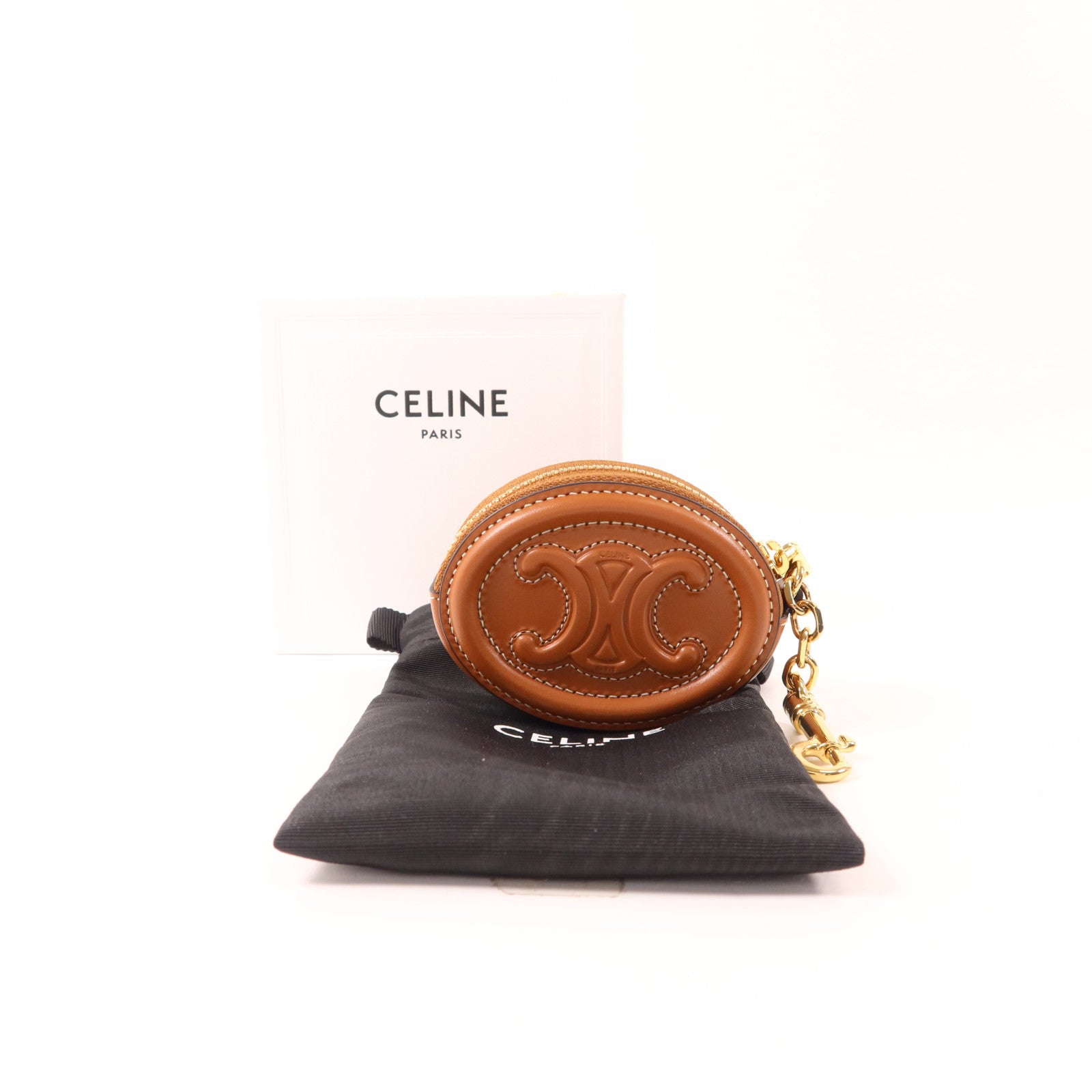 CELINE 牛皮皮革Purse with Hook金扣零錢包
