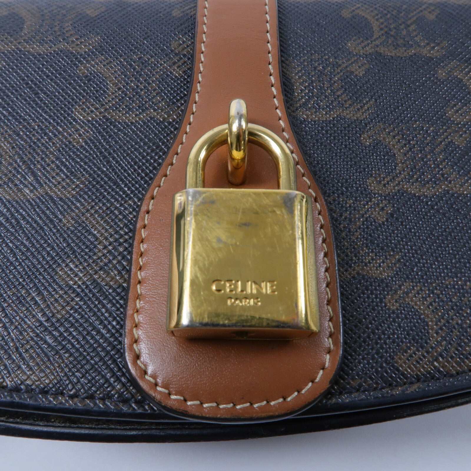 CELINE 塗層帆布Clutch On Strap Tabou手挽肩背兩用袋