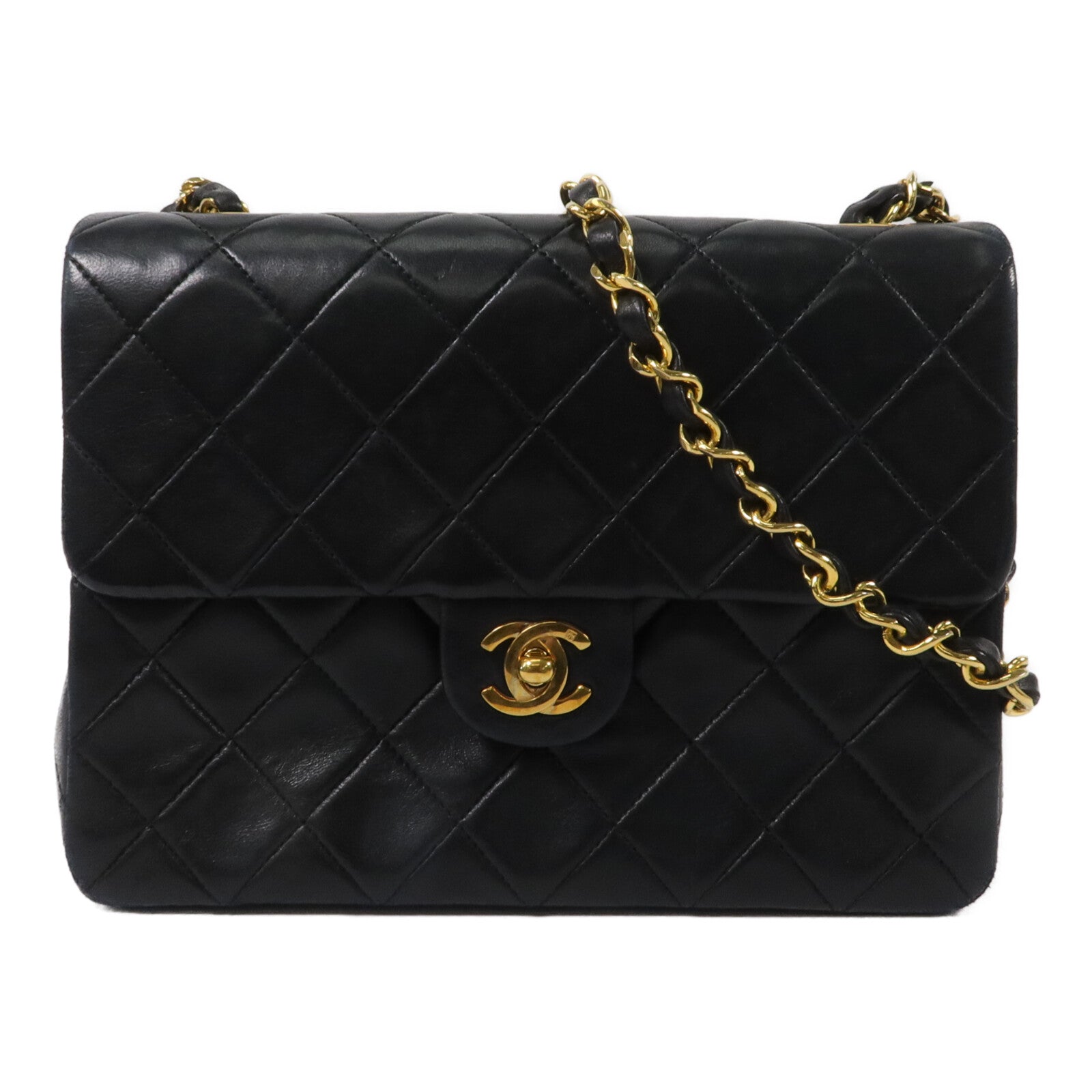CHANEL 羊皮皮革Vintage Flap Bag鏈帶肩背袋