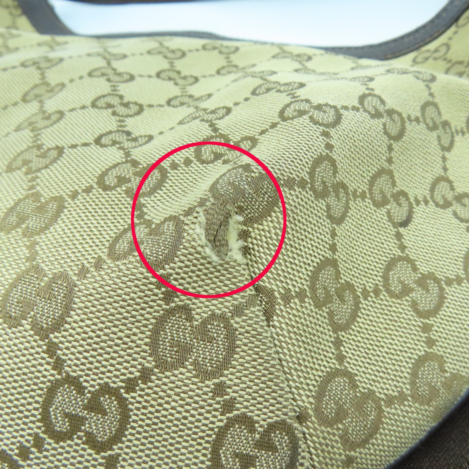 GUCCI 【清倉大減價】帆布Shoulder Bag銀扣肩背袋啡色