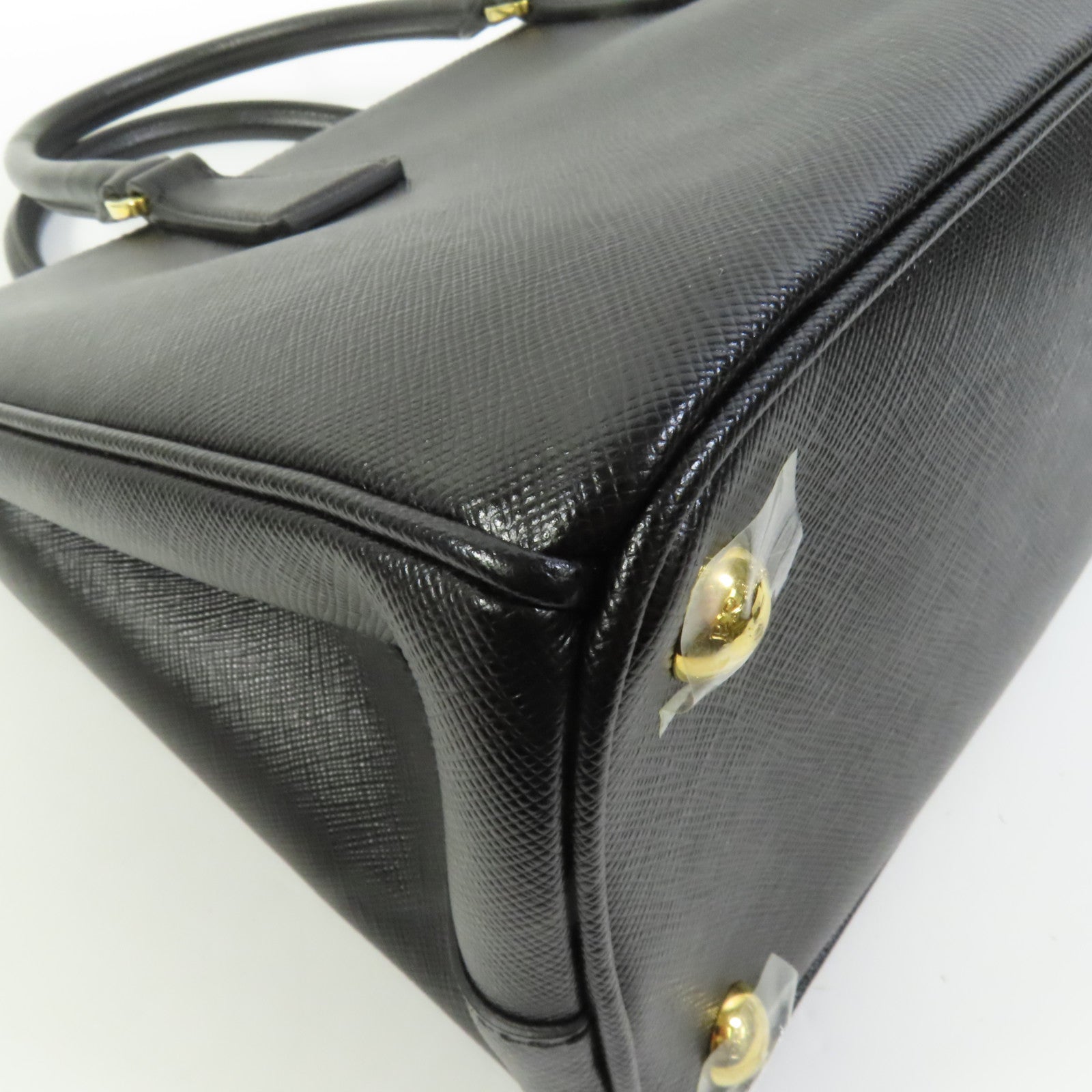PRADA Saffiano皮革2Way Bag金扣手挽肩背兩用袋