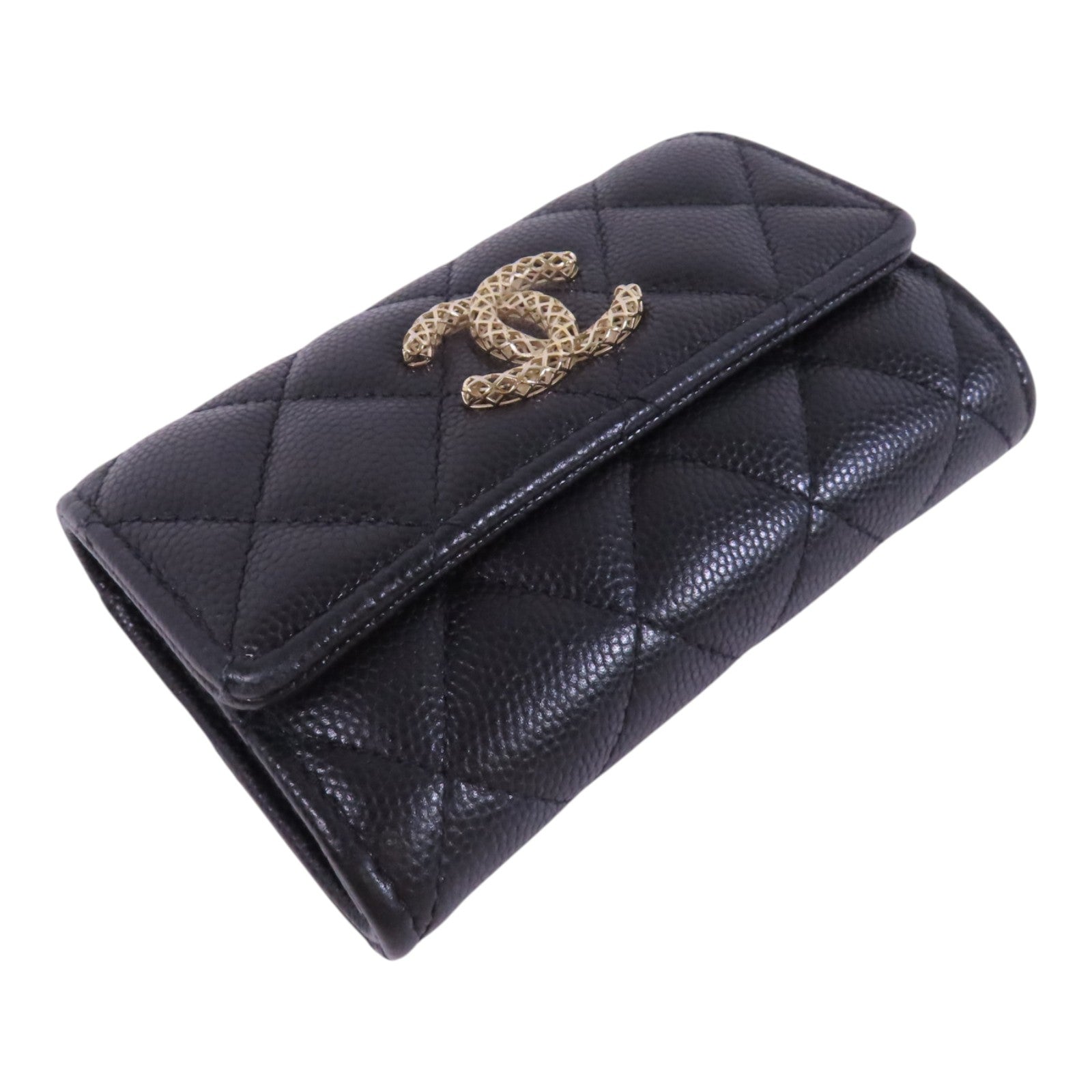 CHANEL 牛皮皮革Card Case金扣卡套