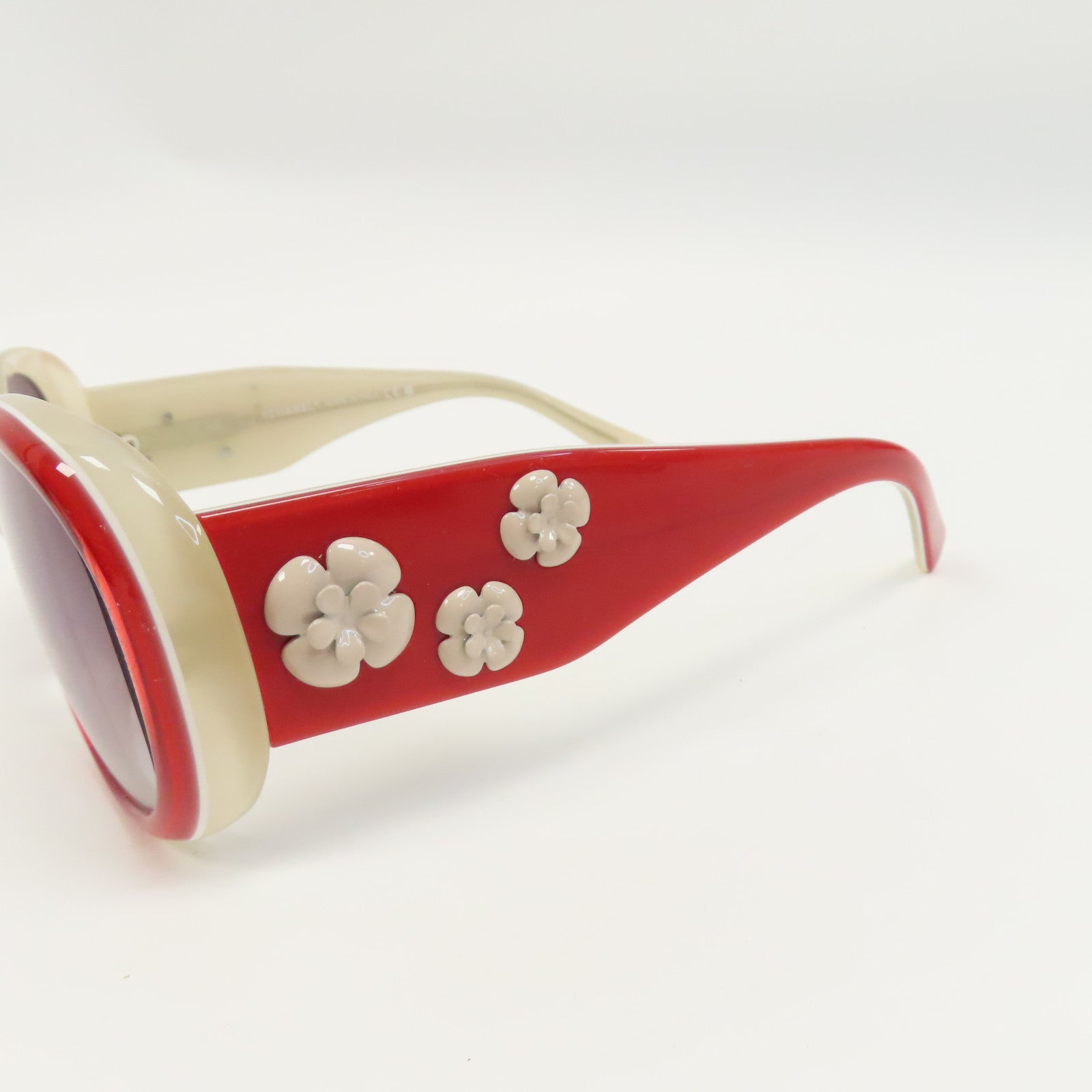 CHANEL PVC Sunglasses太陽眼鏡紅色/米白色
