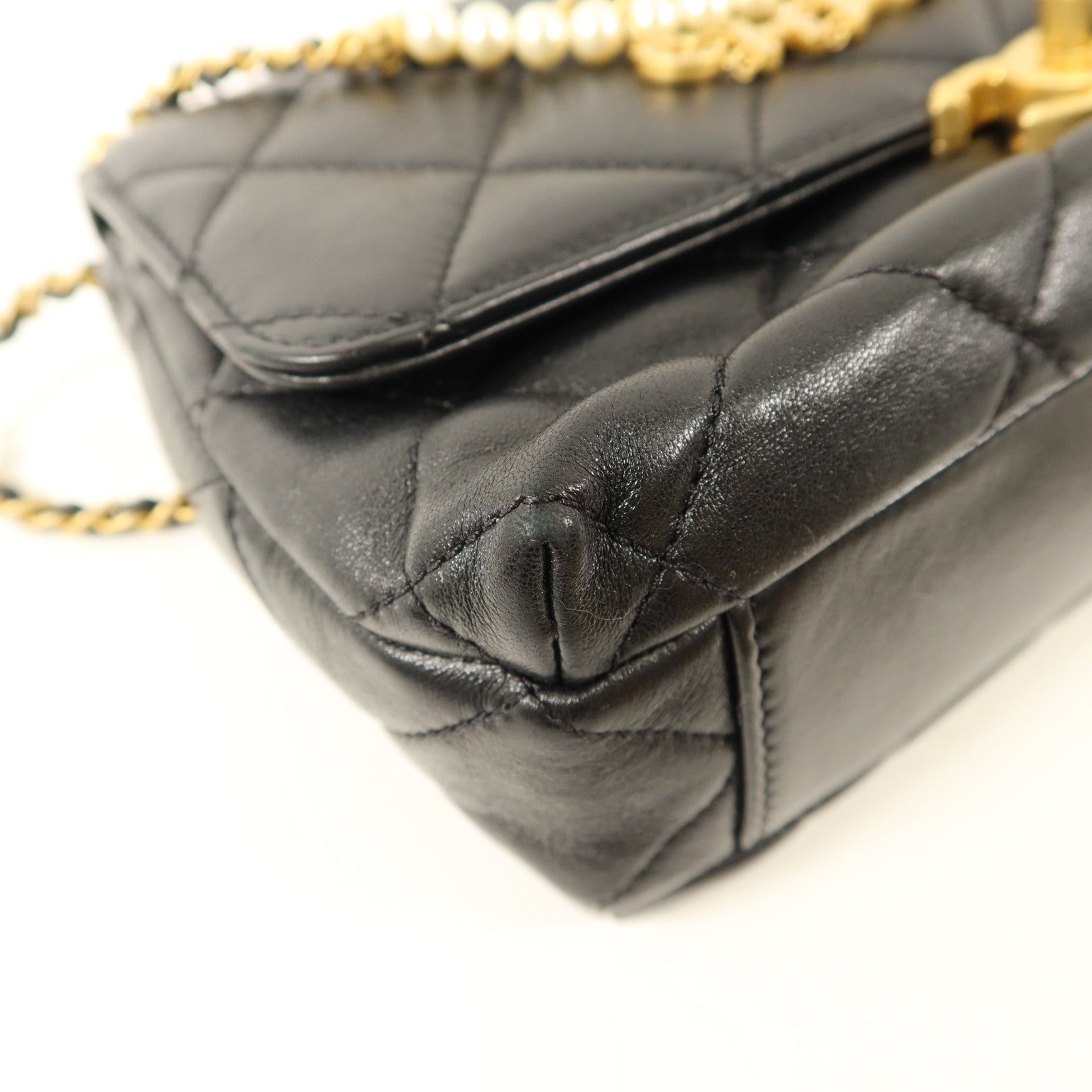 CHANEL 羊皮皮革Chain Shoulder Bag金扣鏈帶肩背袋