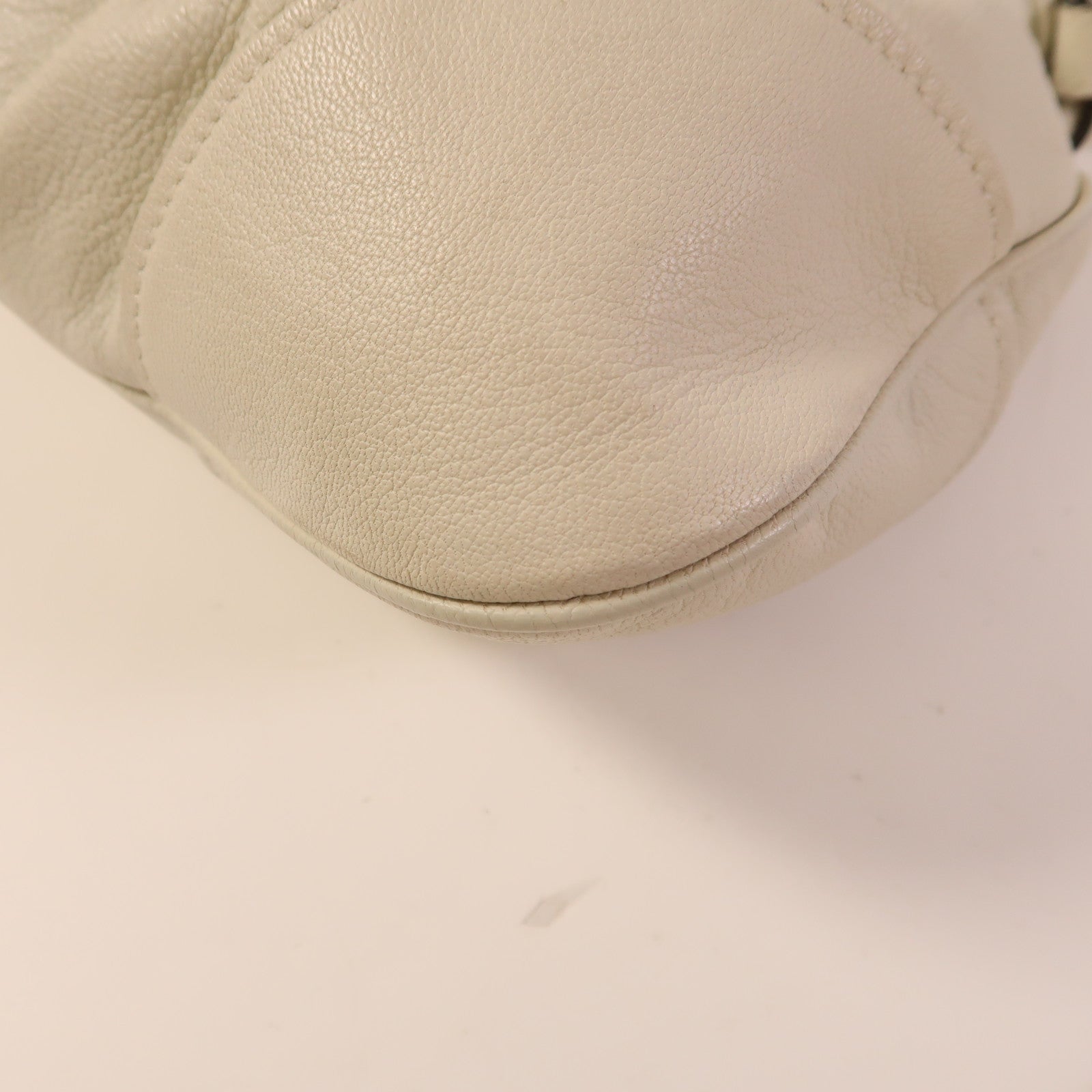 SALVATORE FERRAGAMO SHW Marisa Satchel Shoulder Bag Calfskin Leather Off White