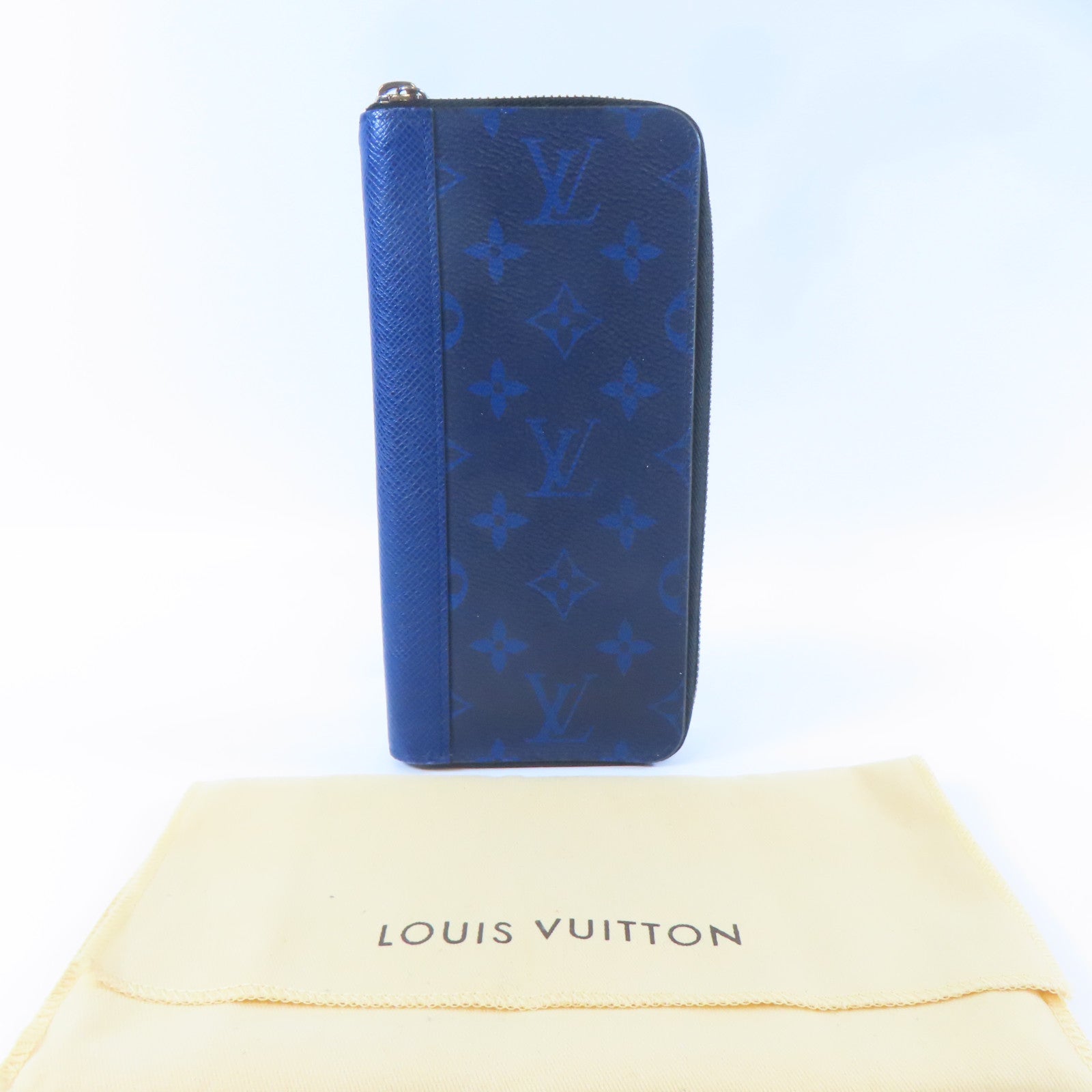 LOUIS VUITTON 【激減優惠】Taiga Long Wallet銀扣長錢包藍色