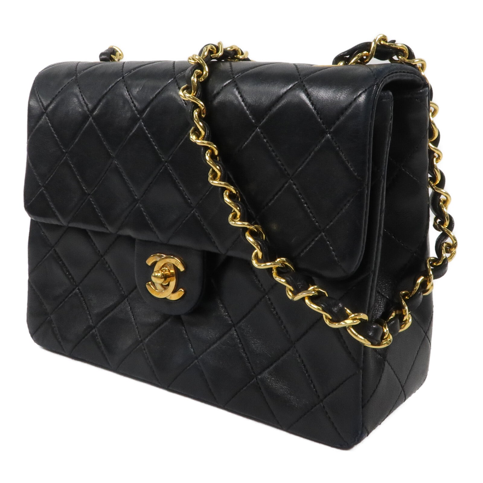 CHANEL 羊皮皮革Vintage Flap Bag鏈帶肩背袋
